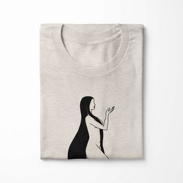 Sinus Art T-Shirt Herren Shirt 100% gekämmte Bio-Baumwolle T-Shirt Jungfrau Grafik Motiv Nachhaltig Ökomode aus erneu (1-tlg)