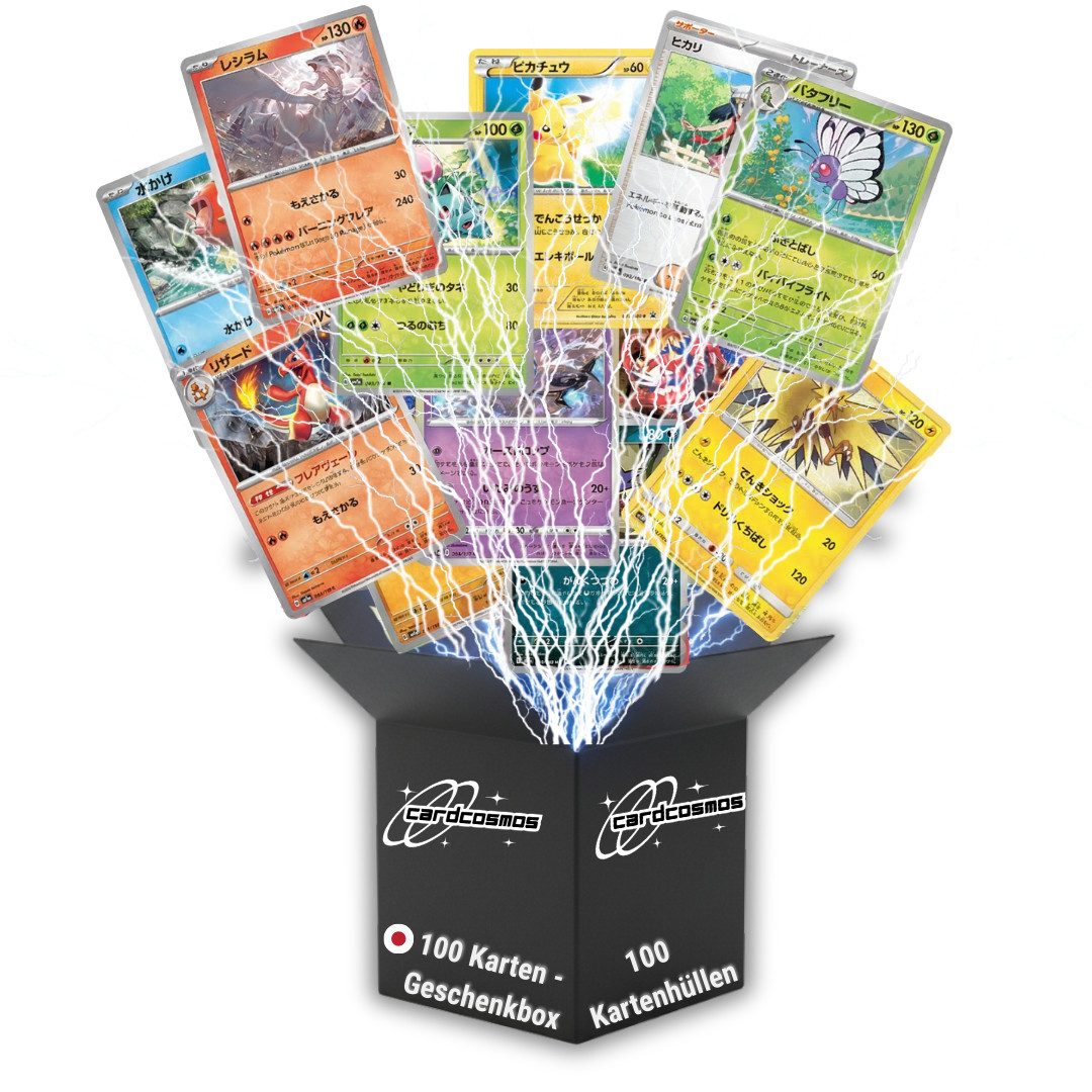 POKÉMON Sammelkarte Pokémon Karten Set Japanisch – 30/50/100/200 Karten + Holos u. Sleeves