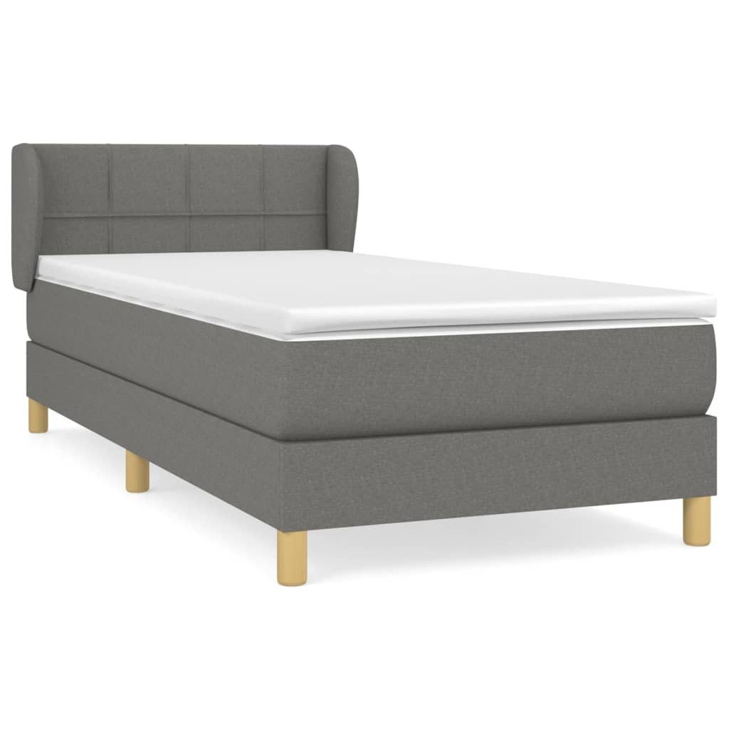 Vidaxl Boxspringbett Mit Matratze Dunkelgrau 80x200 Cm Stoff günstig online kaufen