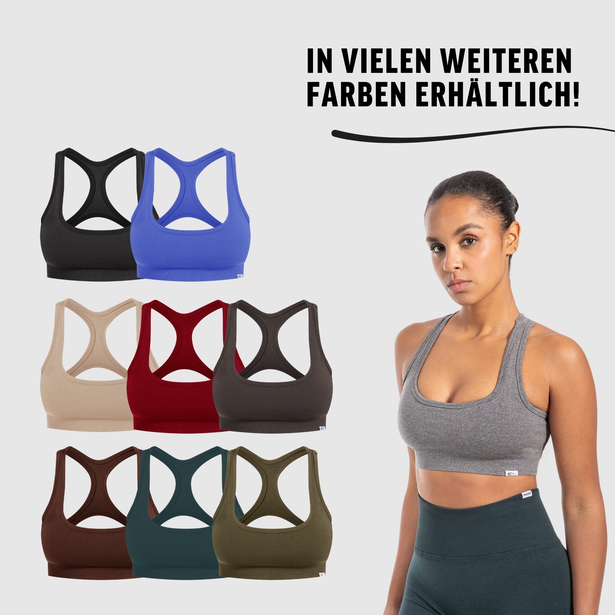 Smilodox Sport-BH Louisa, Blickdicht Rutschfester Sport Bra, Gerippter Stoff Top Shaped Fit ärmelloses Oberteil, Atmungsaktives Yoga Tank Top