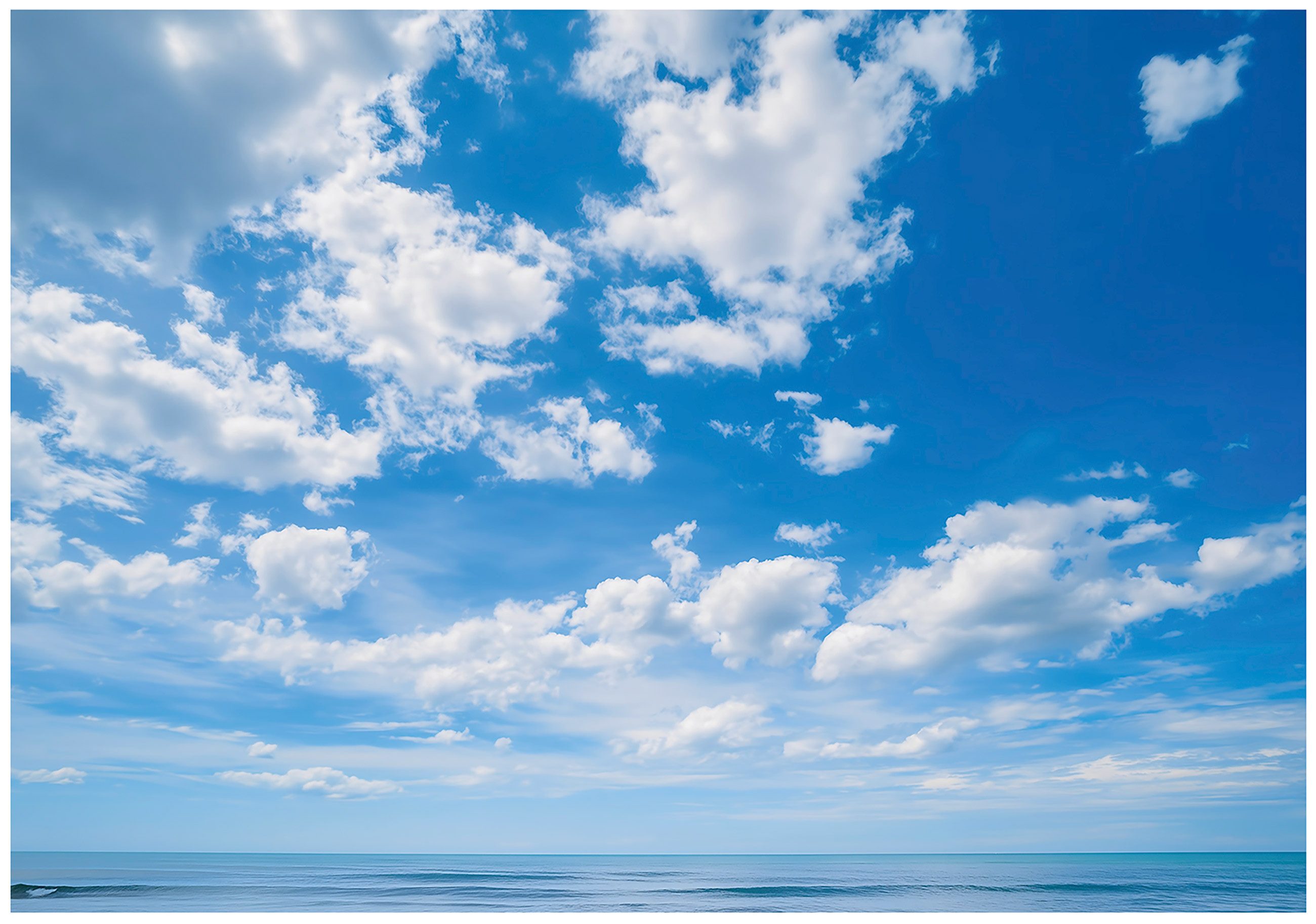 Wallarena Fototapete Himmel Wolken Ozean Vlies Tapete Wohnzimmer Schlafzimmer Wandtapete, Glatt Vlies Washable, Ozean, Wolken, Blau, Himmel, Natur, (Packung, 8 St., Vlies Fototapete), Vliestapete Blau Wohnzimmer Schlafzimmer Küche Tapete + Kleister