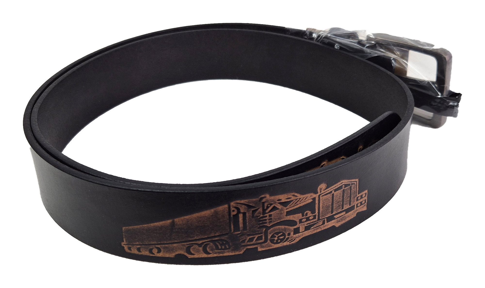 Ledergürtel Echt Leder Unisex Gürtel Truck Fernfahrer LKW Schwarz