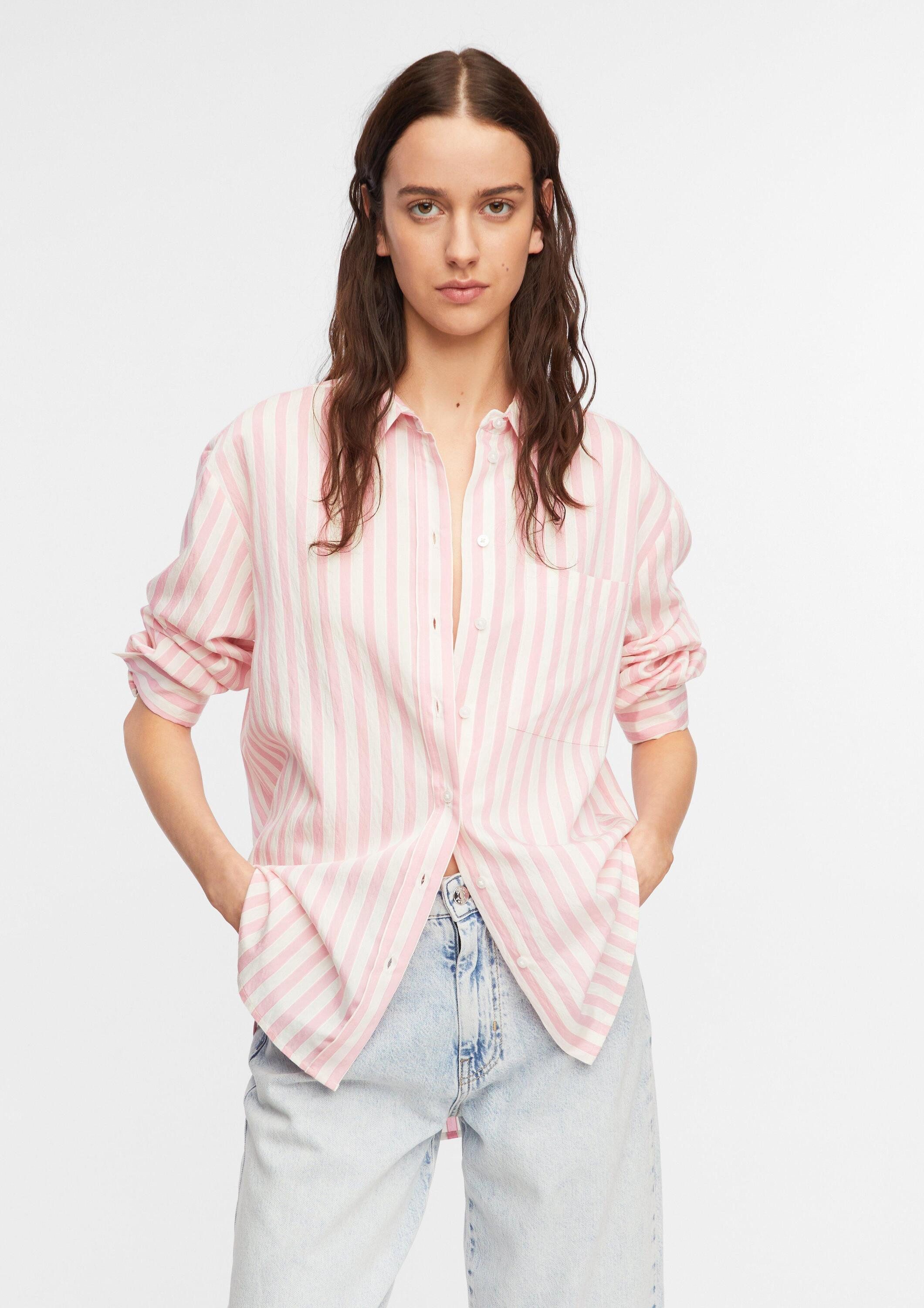 comma Bluse Leichte Streifen-Bluse aus Viskosemix
