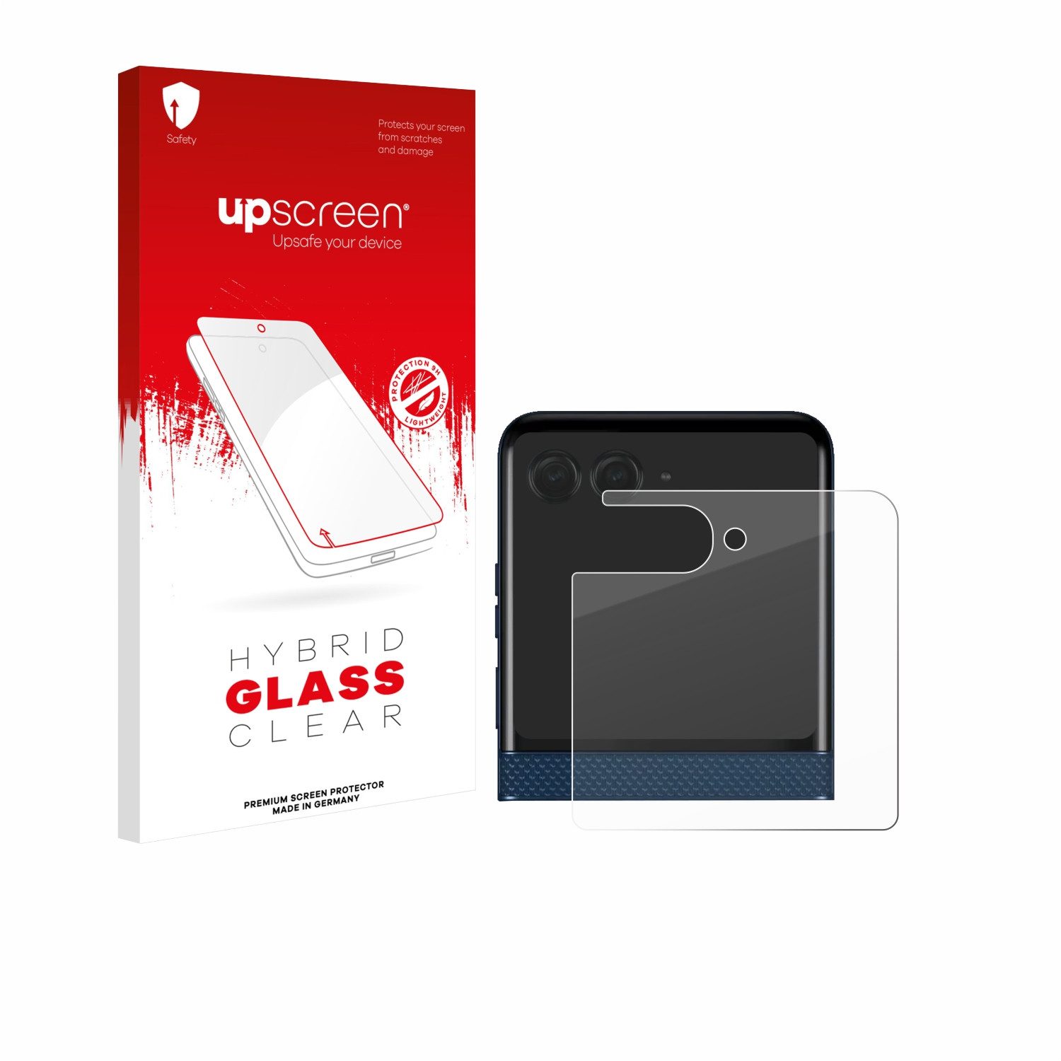 upscreen Displayschutzglas Folie für Motorola Razr 60 (Hinteres Display), Schutzfolie Glas Panzer Display Schutz klar