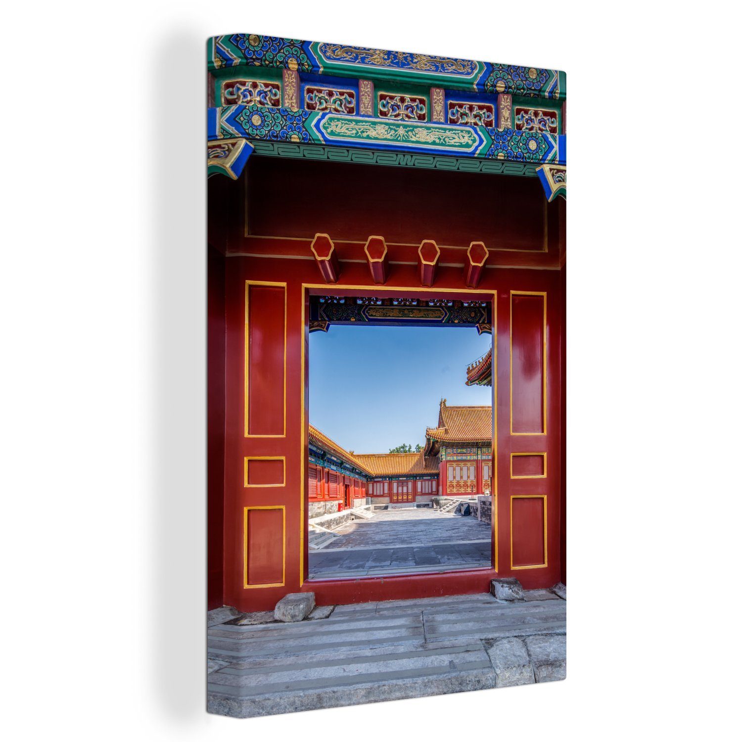 OneMillionCanvasses® Leinwandbild Die Türen der Verbotenen Stadt in China, (1 St), Leinwandbild fertig bespannt inkl. Zackenaufhänger, Gemälde, 20x30 cm
