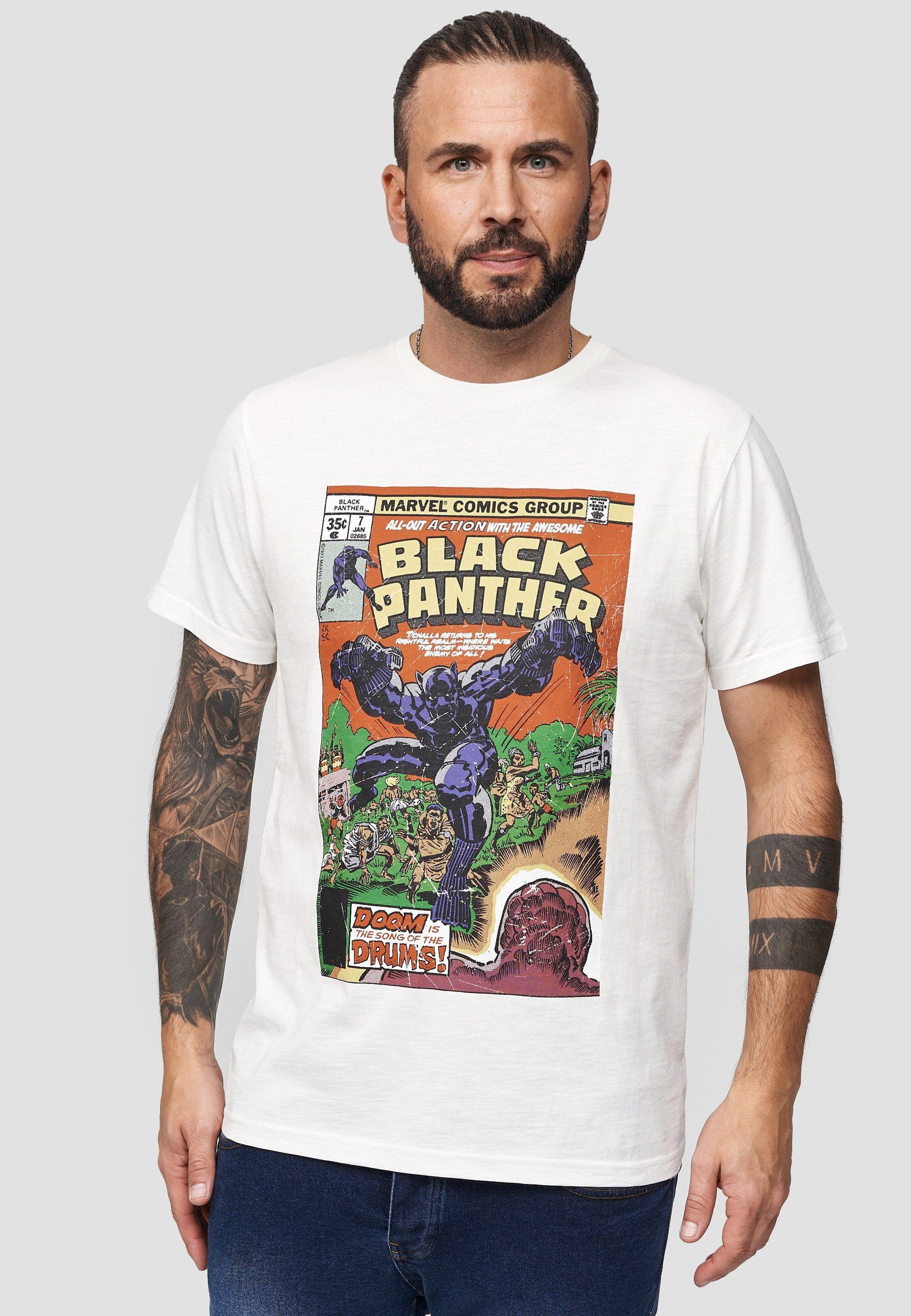 Recovered T-Shirt Marvel Black Panther GOTS zertifizierte Bio-Baumwolle