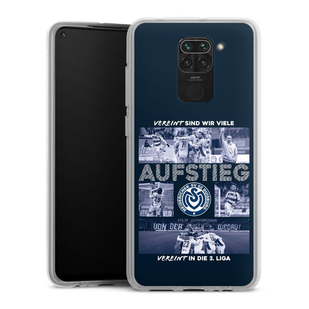 DeinDesign Handyhülle MSV Duisburg Aufstieg Offizielles Lizenzprodukt, Xiaomi Redmi Note 9 Silikon Hülle Bumper Case Handy Schutzhülle