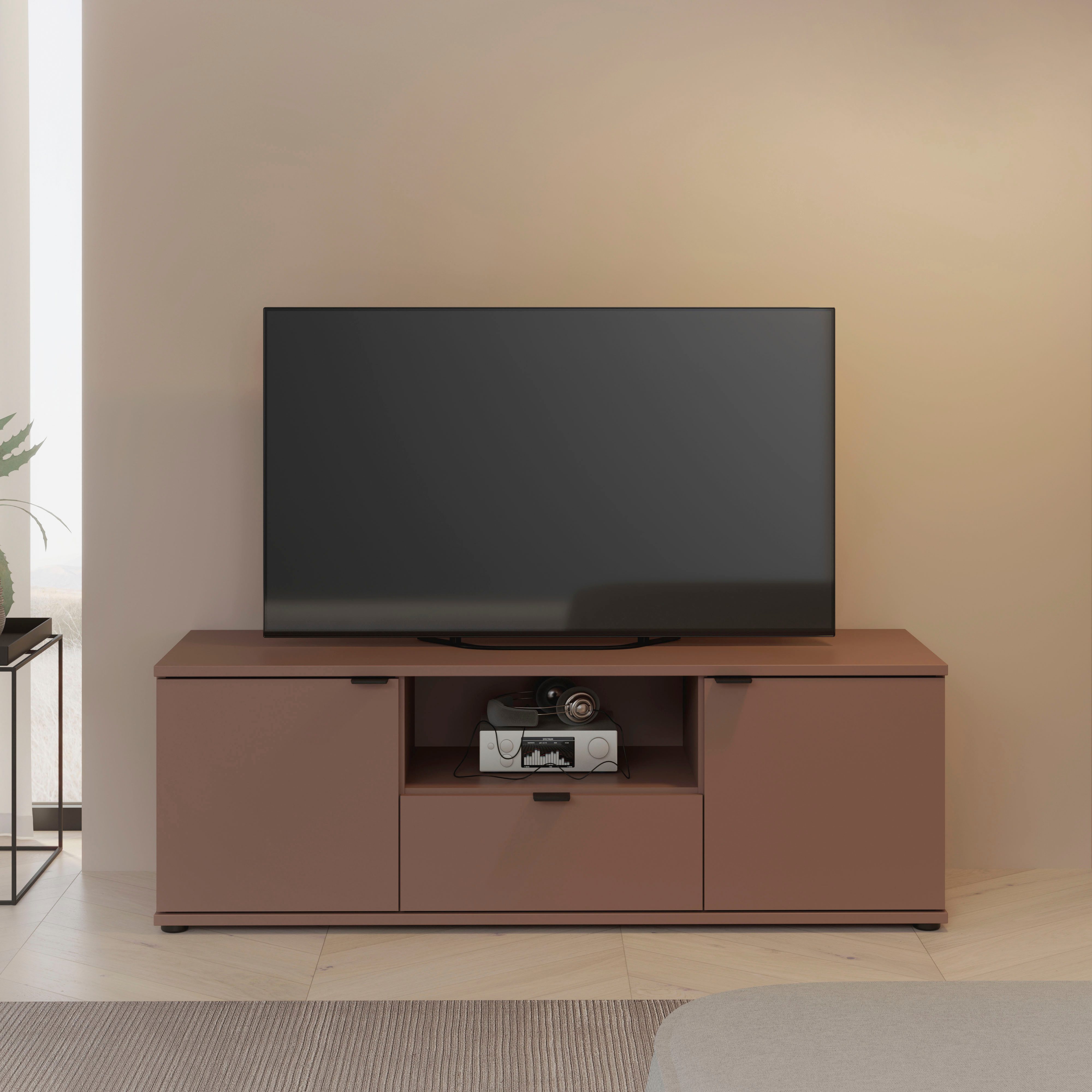 FORTE Lowboard "Ganymede", (Breite 129,8cm), TV Board, Stauraum, Schublade; günstig online kaufen