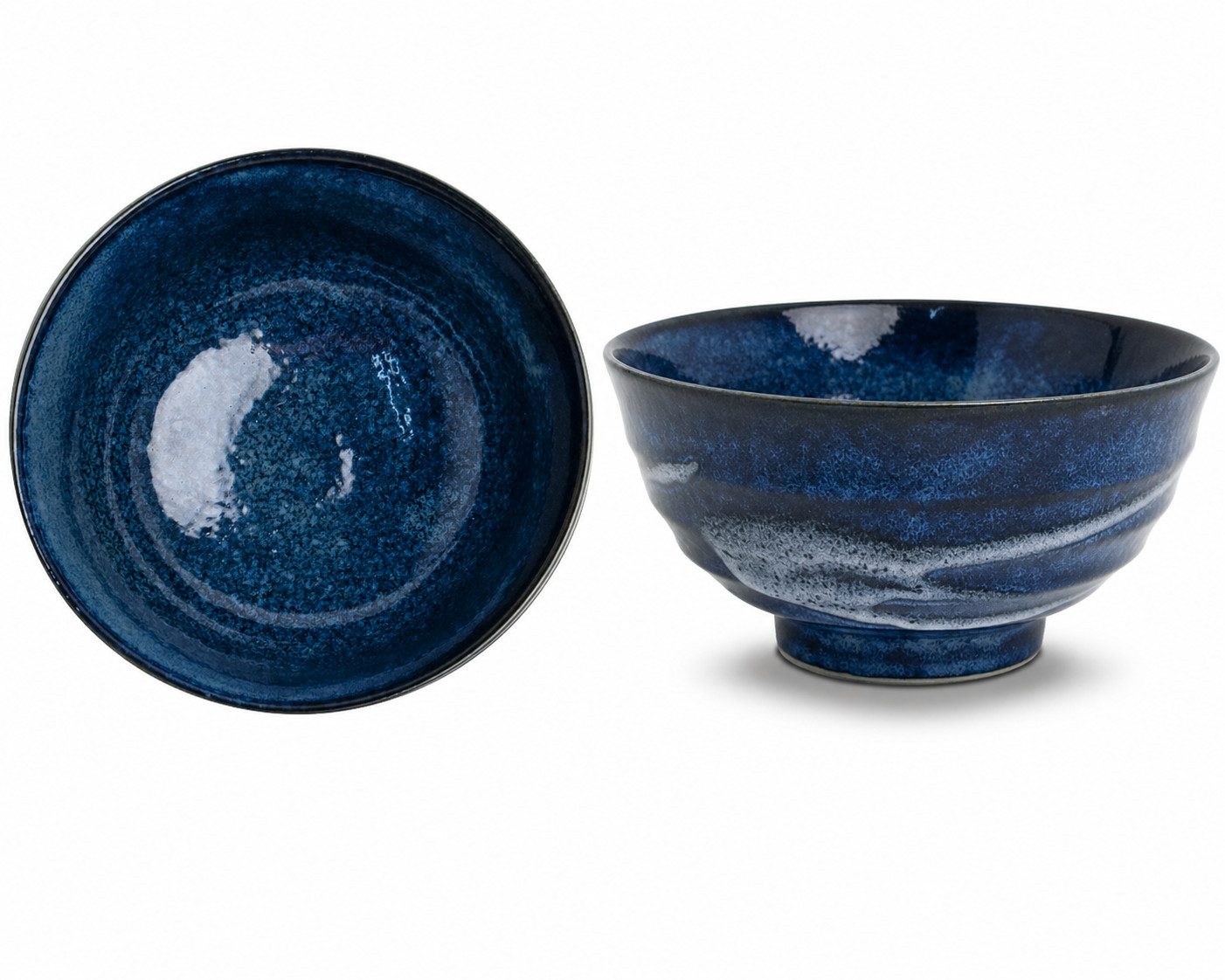 WestCraft Suppenschale Japanische Udon Schalen – Ramen & Soba Bowls aus Porzellan, 17 cm, Porzellan, (1-tlg), Made in Japan, besondere Glasur und Form, einzeln oder als Set