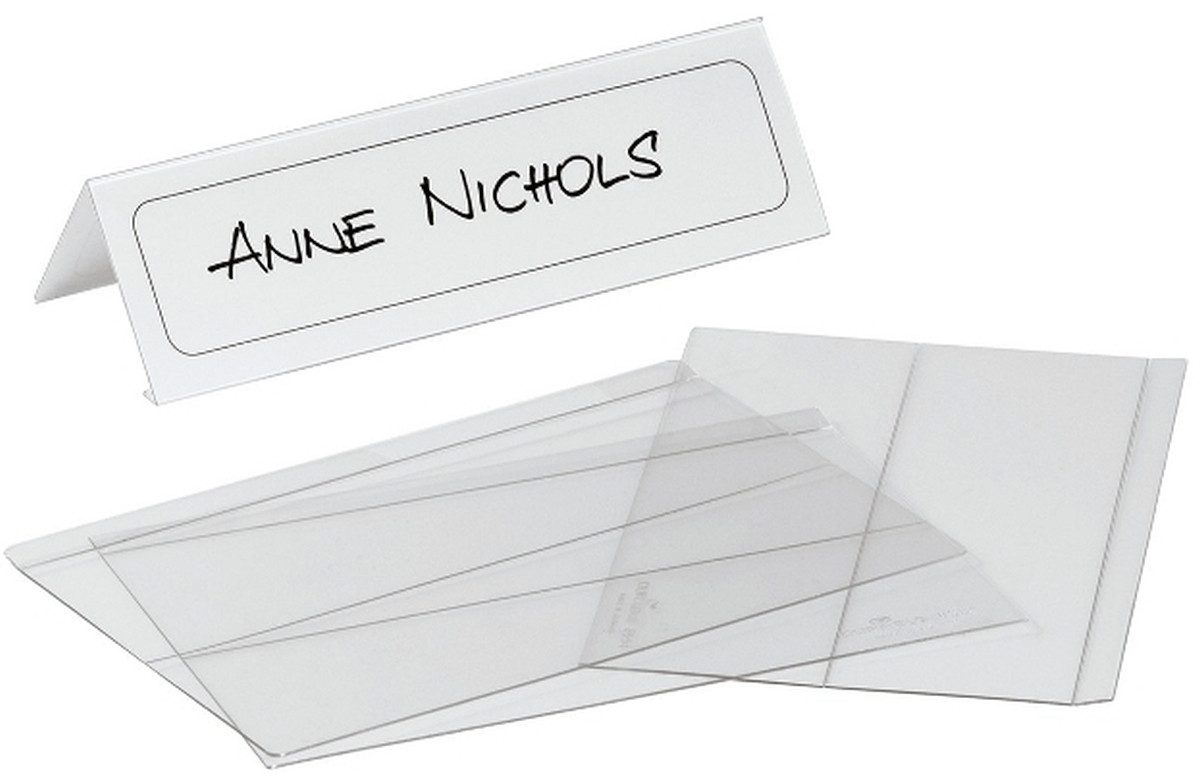 DURABLE Hinweisschild Tischnamensschilder PET 61/122x210mm transparent VE=10 Stück