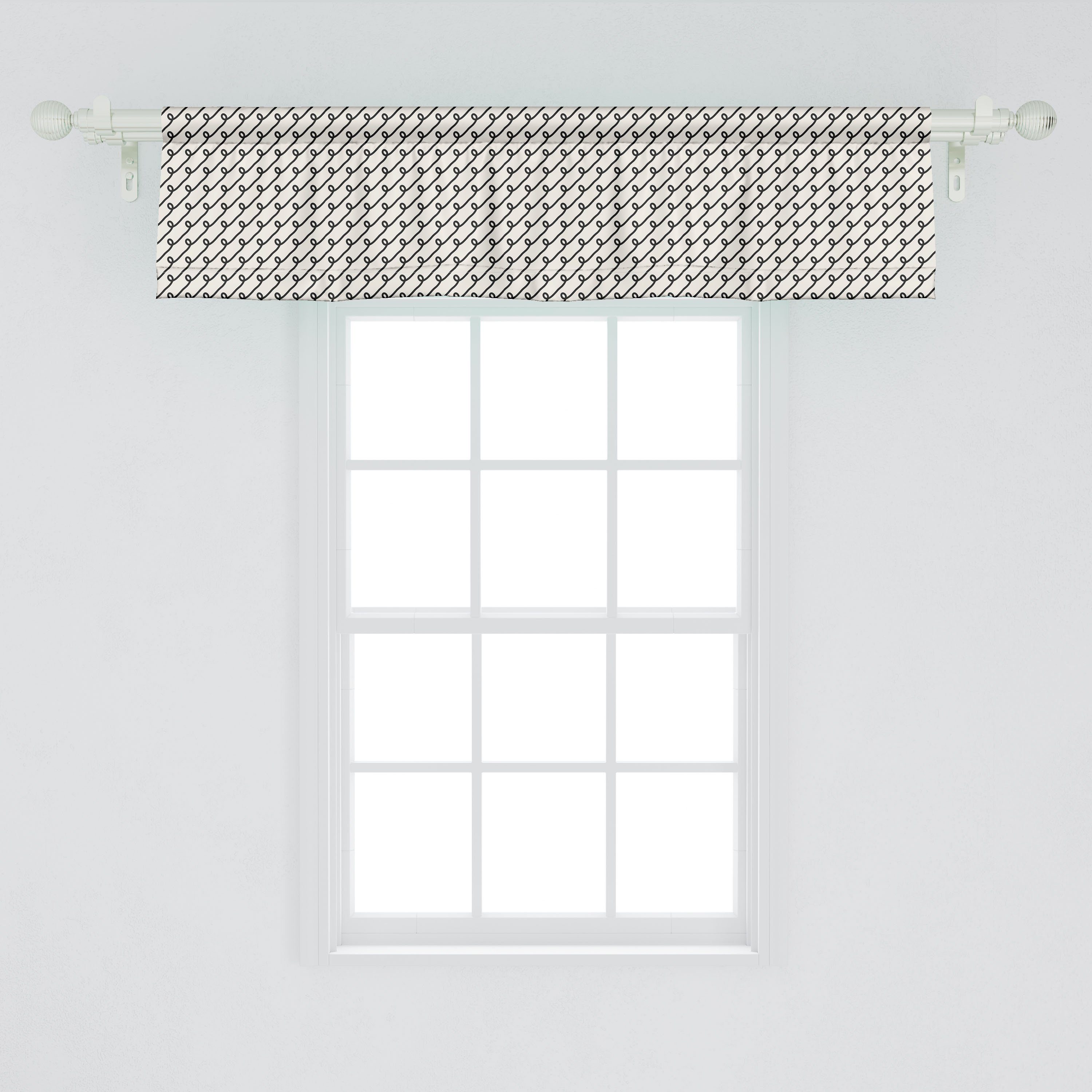 Scheibengardine Vorhang Volant für Basic Diagonal Microfaser, Knoten Abstrakt Stangentasche, mit Abakuhaus, Schlafzimmer Küche Dekor und