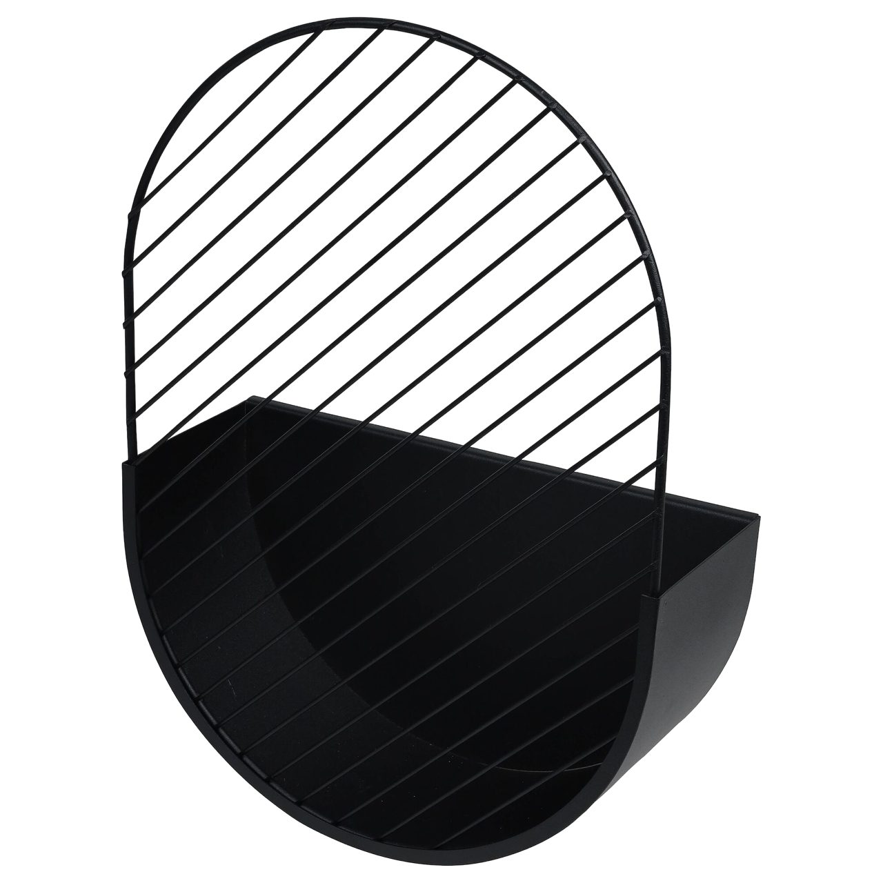 Duraline "Oval pulverbeschichteter Lines", Regal, Schwarz Drahtregal, Stahl Storage Wandregal, ovales Deko-Wandregal Cube