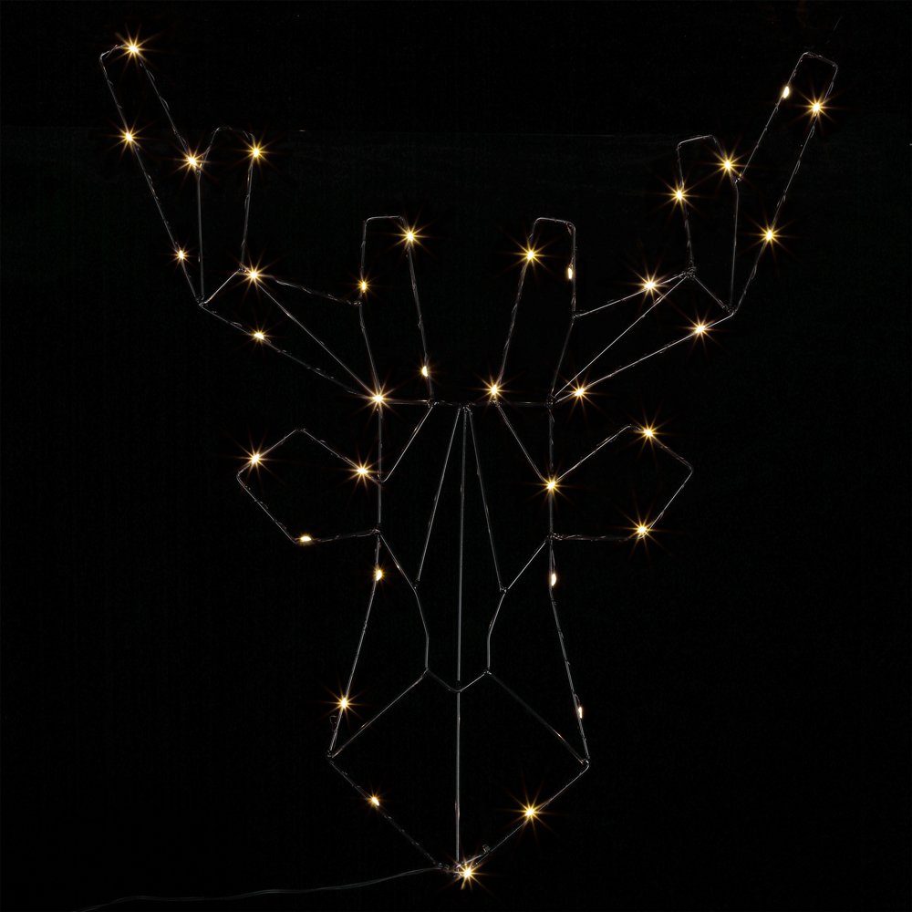 Casaria Weihnachtsfigur, LED Rentier Beleuchtet Innen & Außen Batterie Hängend Timer Hirsch