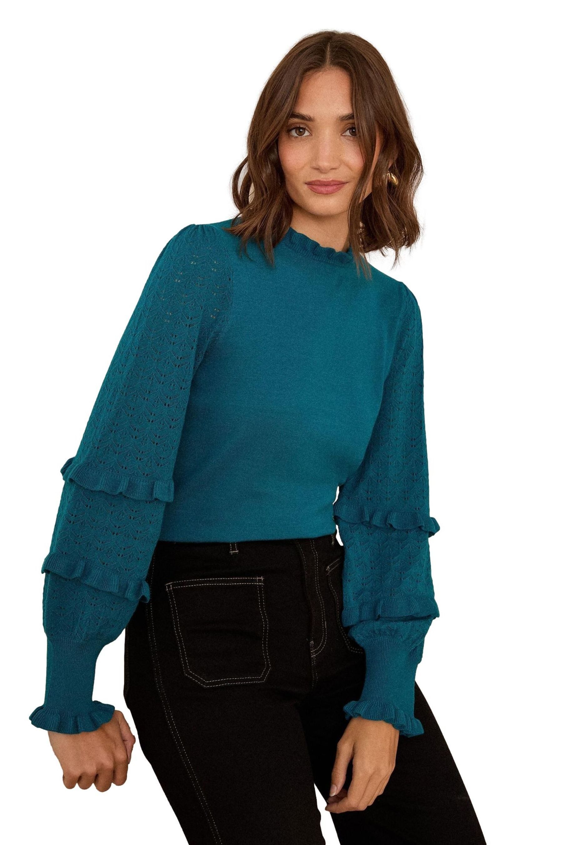 Strickpullover Love & Roses Pointelle-Pullover, Regular