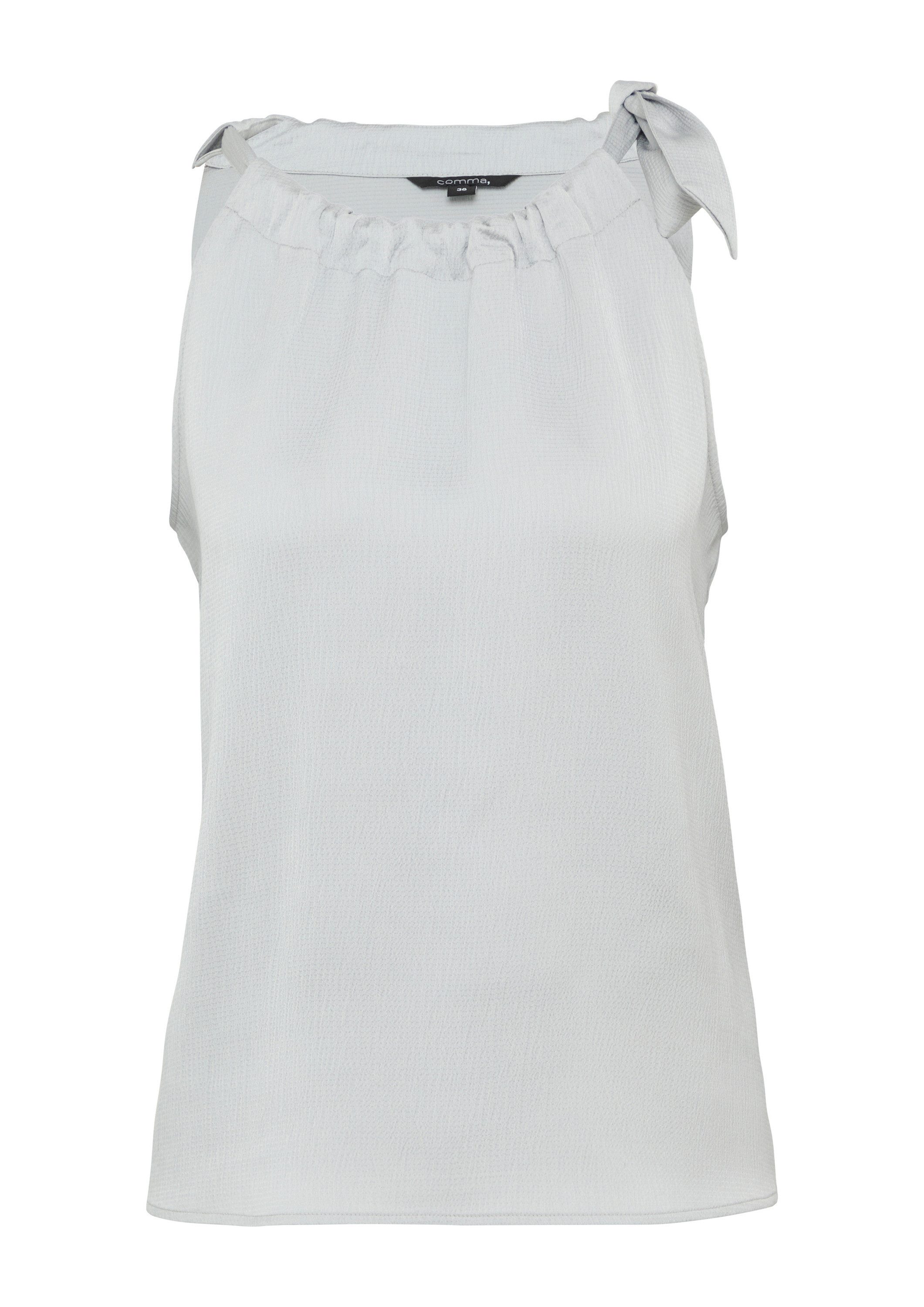 comma Blusentop Bluse Strukturiertes Top mit Schleifen-Detail aus Satin günstig online kaufen