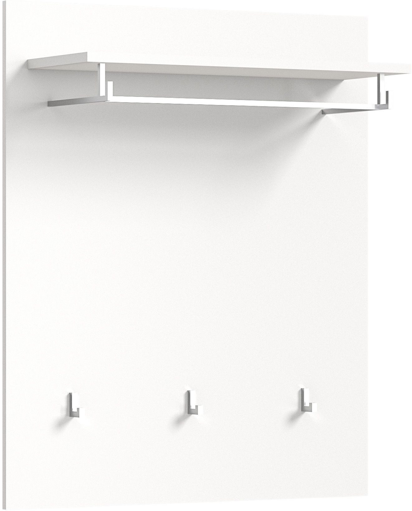 xonox.home Garderobenpaneel, Weiß Hochglanz Melamin Modern 80x96x25 cm