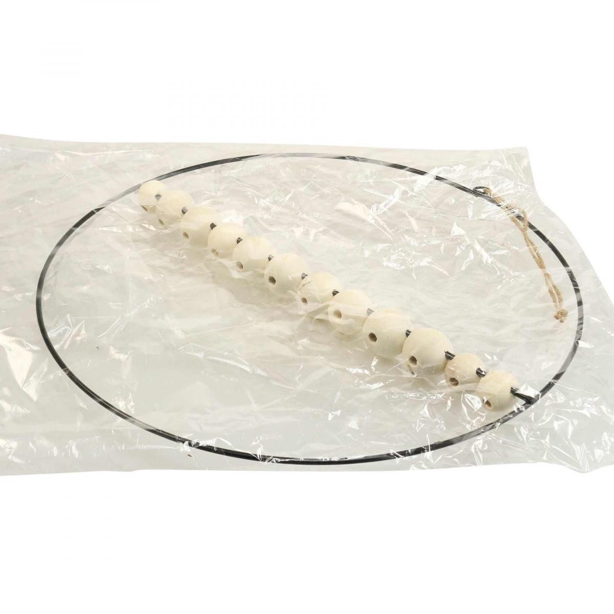 Florists Products Hängedekoration Dekoring aus Metall mit Holzperlen für Blumendekoration, 4 Stück