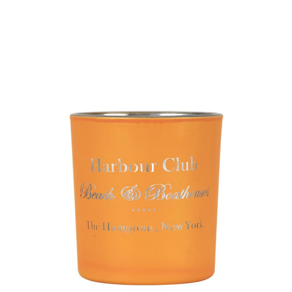 INNA-Glas Kerzenhalter Teelichthalter CORNEILLE, orange-matt-silber-glänzend, 8cm, Ø7cm