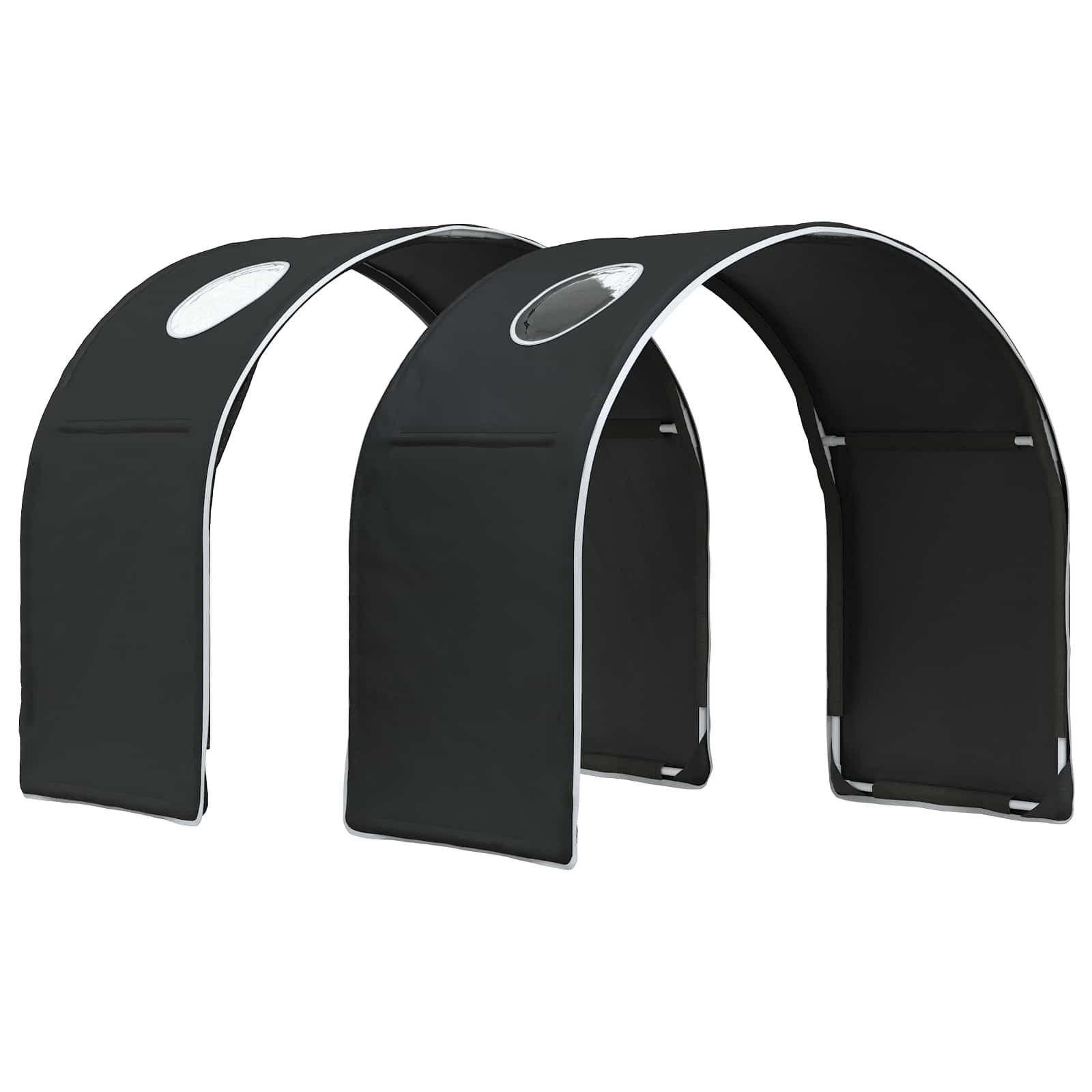 vidaXL Kinderbett 211 x 52,5 x 2 cm Bettunnel 2er Set Schwarz 211x52,5x2 cm Polyester