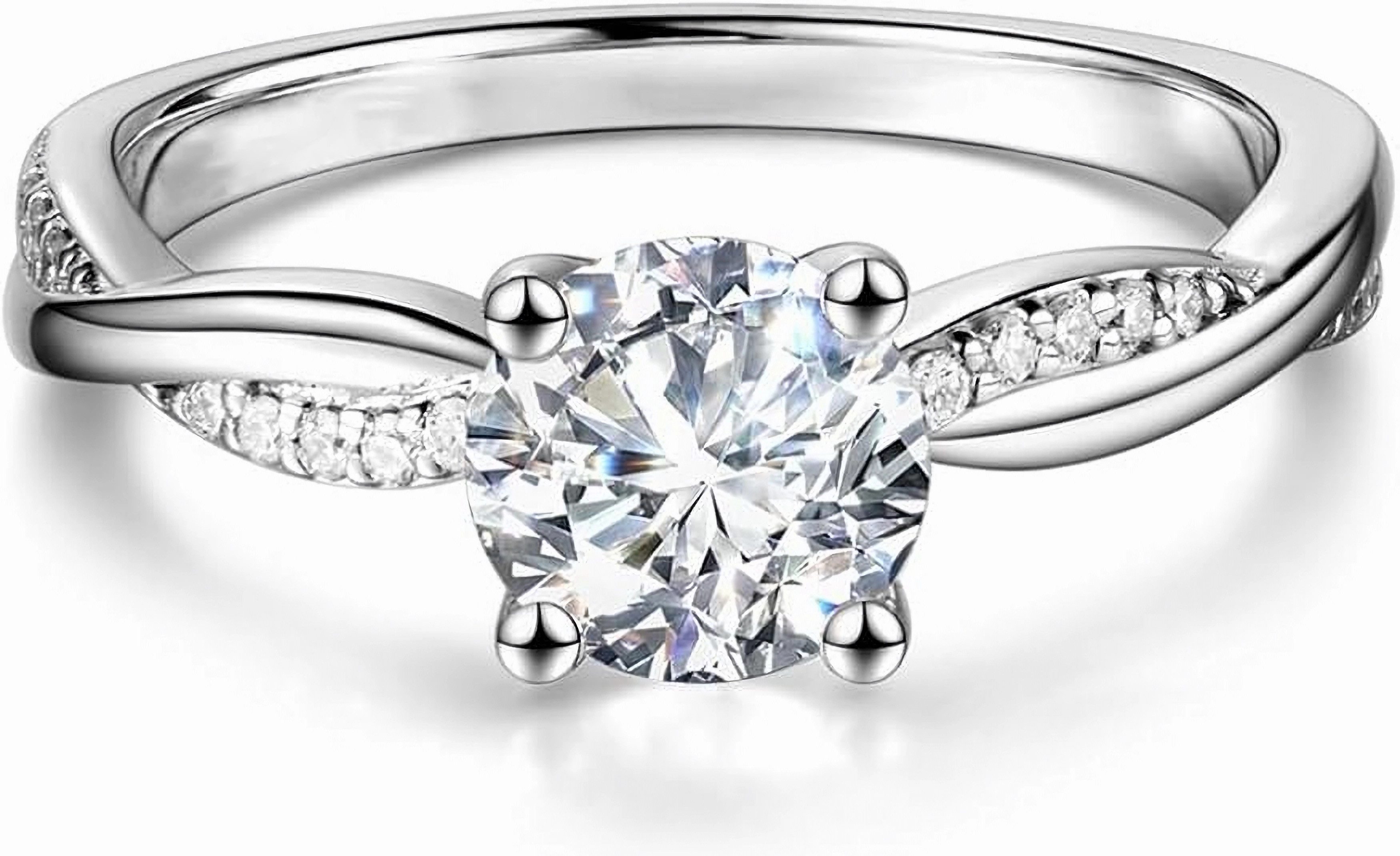 Jumpeak Trauring 0.4-1,2ct Labordiamantring, doppelter Halo-Ehering, 14k Gold, E, VS2 Klarheit, Vorschlag, Hochzeit, Jahrestag Geschenk