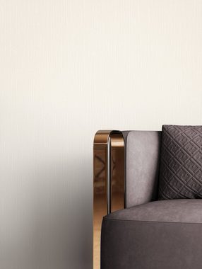 Newroom Vliestapete, Weiß Tapete Uni Leicht Glänzend - Unitapete Creme Modern Einfarbig Struktur für Wohnzimmer Schlafzimmer Küche