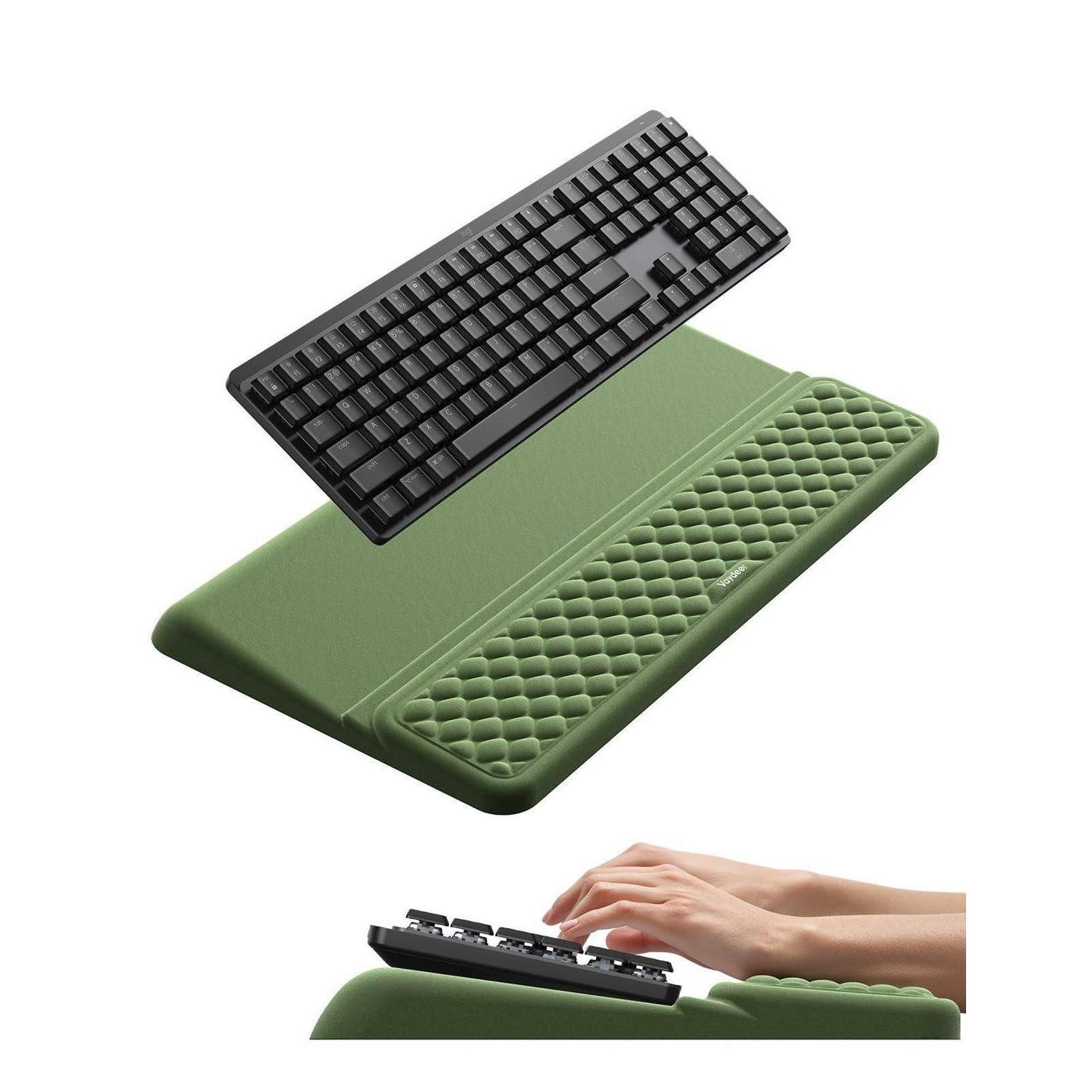 LuxusKollektion Tastatur-Handballenauflage Tastatur Mauspad Set Olivgrün Ergonomisch (1-St)