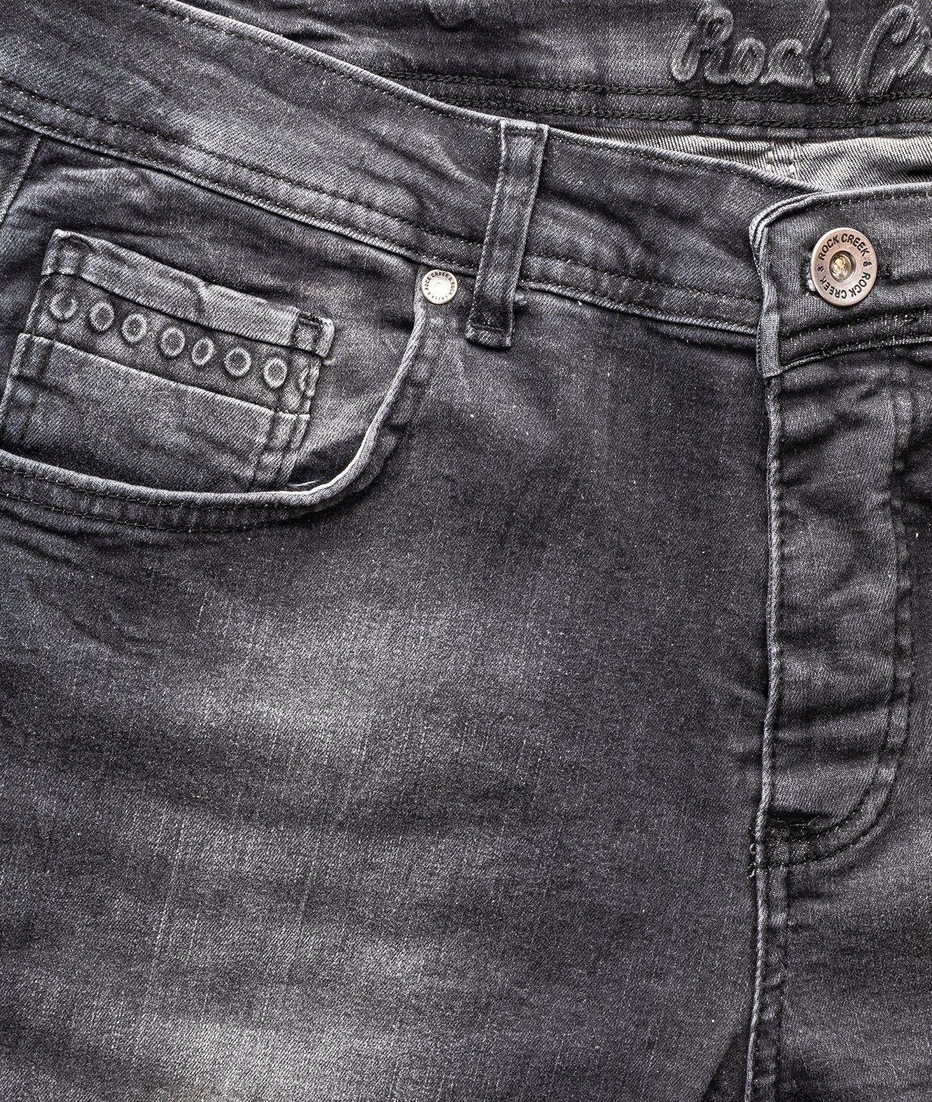Rock Jeans Fit Regular Straight-Jeans Creek Dunkelgrau RC-2158 Herren