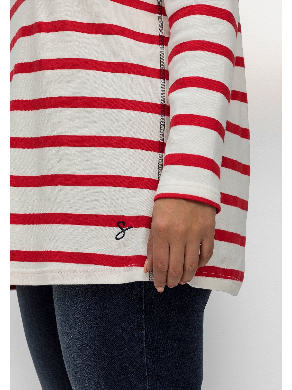 Sheego Langarmshirt Große Größen mit Kapuze