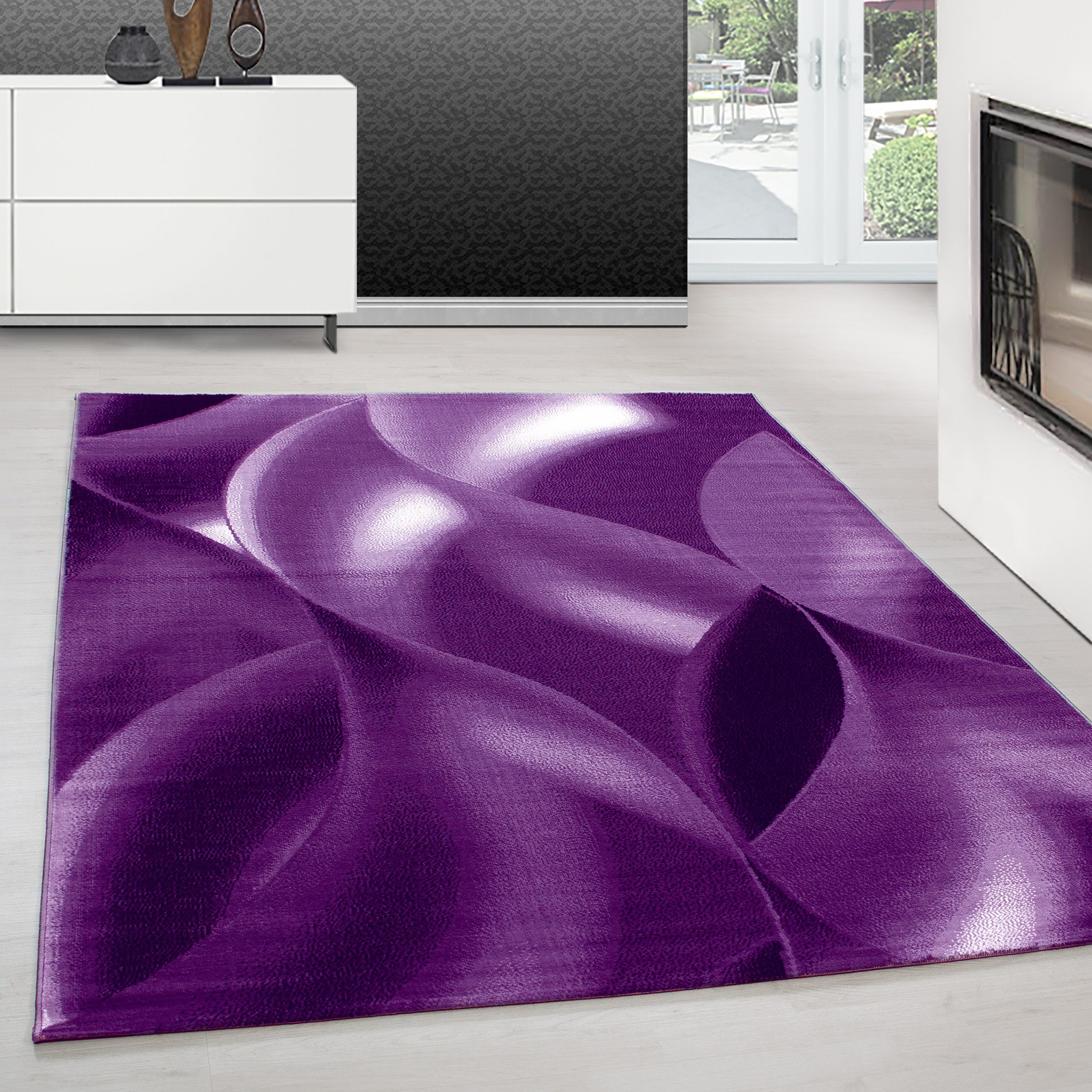 Teppich Abstrakt Wellen Design, Teppium, Läufer, Höhe: 6 mm, Teppich Wohnzimmer
