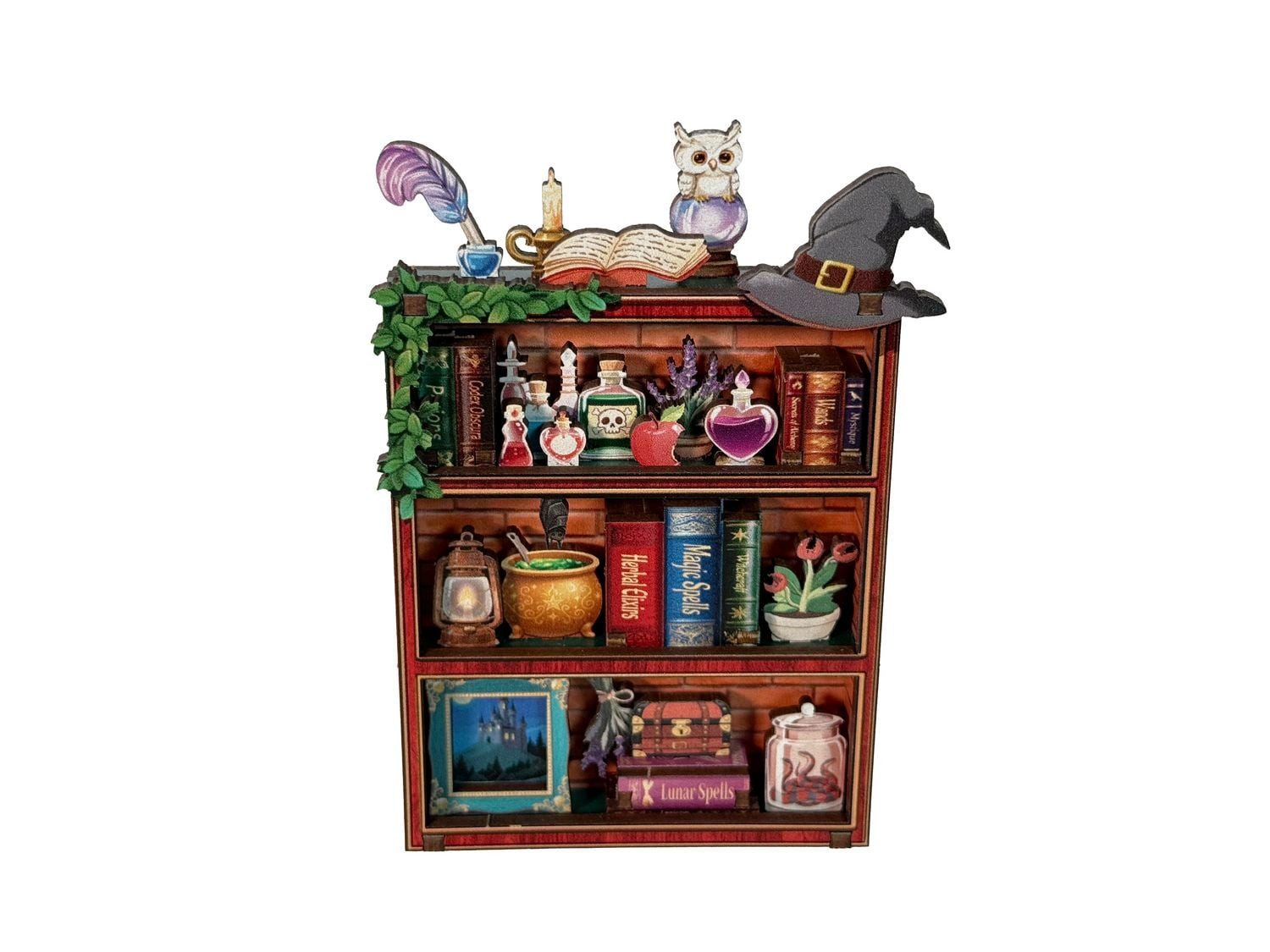 Regal Mini Book Nook DIY Magisches Bücherregal
