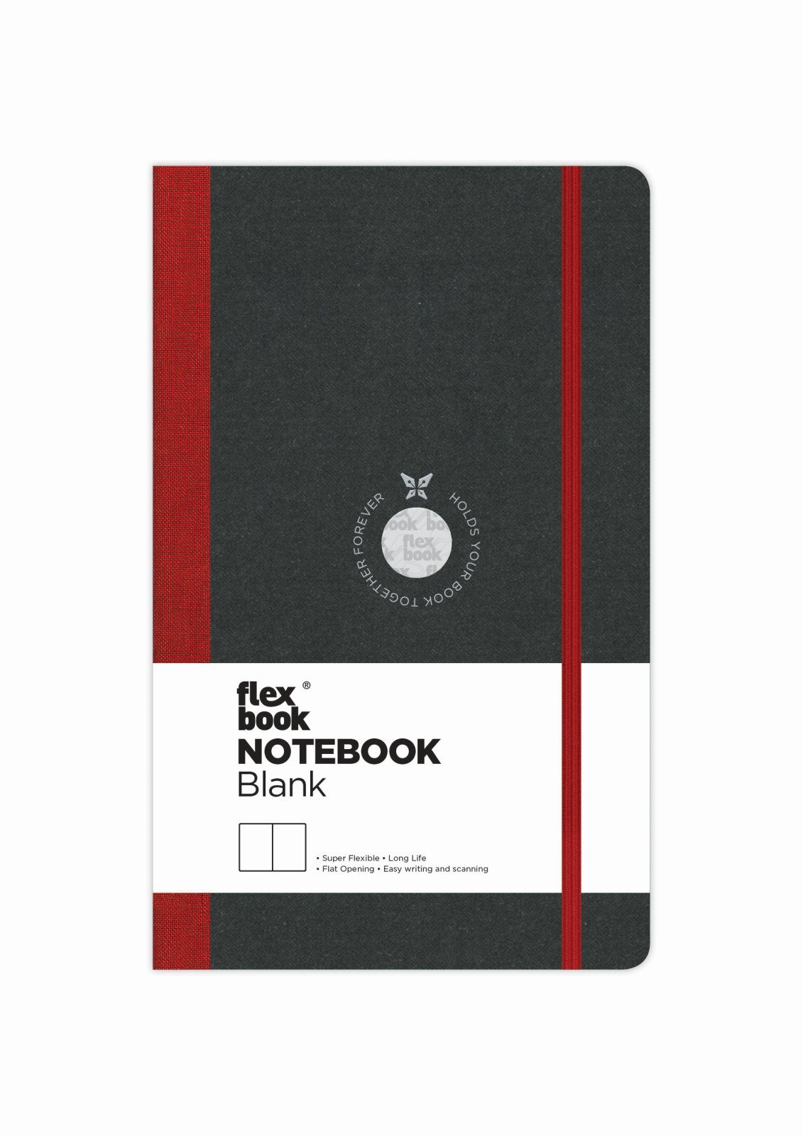 Flexbook Notizbuch Flexbook Globel Notizbuch blanko/linierte Seiten Elastikband verschied Rot