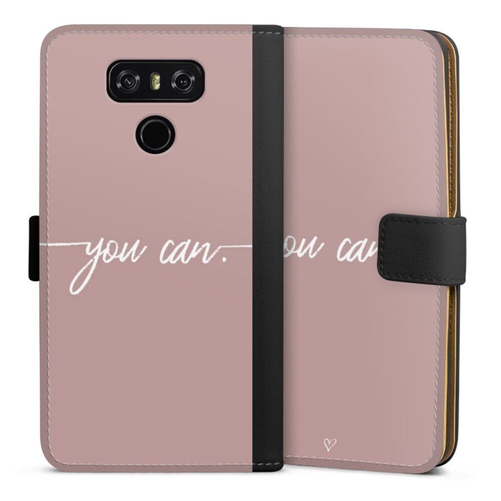 DeinDesign Handyhülle Spruch Sprüche Motivation You Can, LG G6 Hülle Handy Flip Case Wallet Cover Handytasche Leder