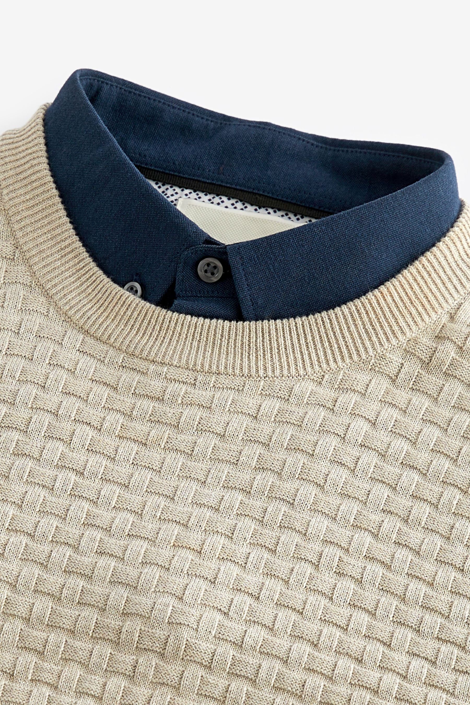 Next 2-in-1-Pullover Rundhalsstrickpullover mit Hemdeinsatz (1-tlg)