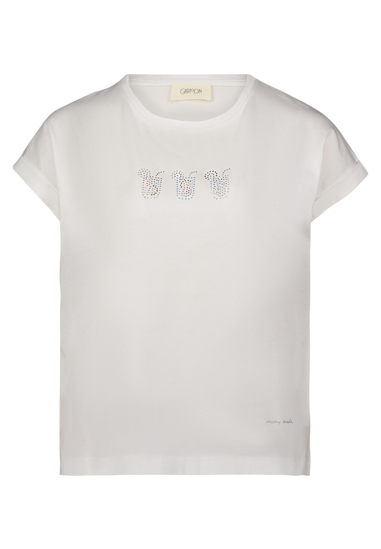 Cartoon Kurzarmshirt Cartoon Printshirt mit Ärmelaufschlag günstig online kaufen