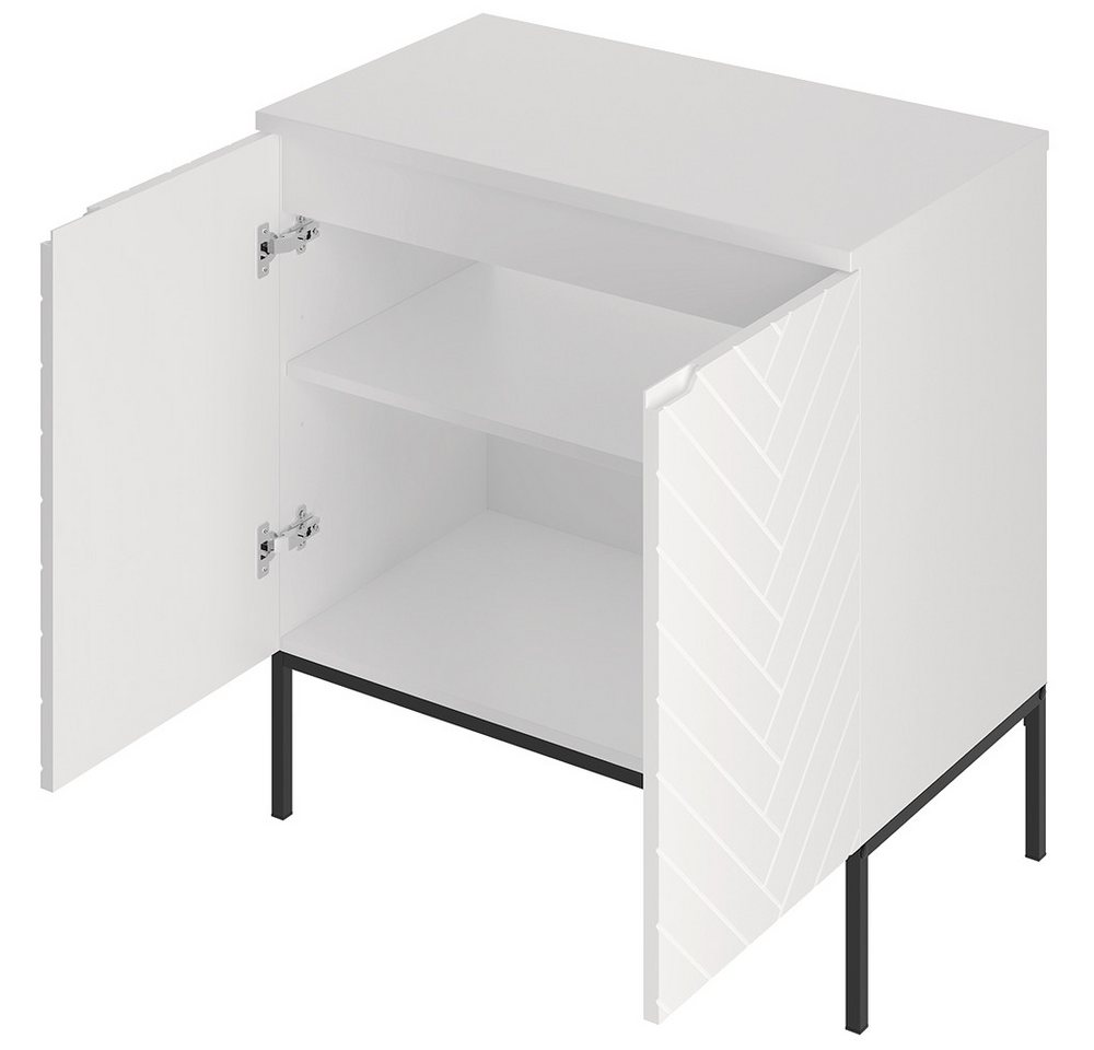 Thumbnail - Lomadox Waschtisch ANGERA-140, Waschbeckenunterschrank 80 cm breit mit Waschbecken modern in weiß