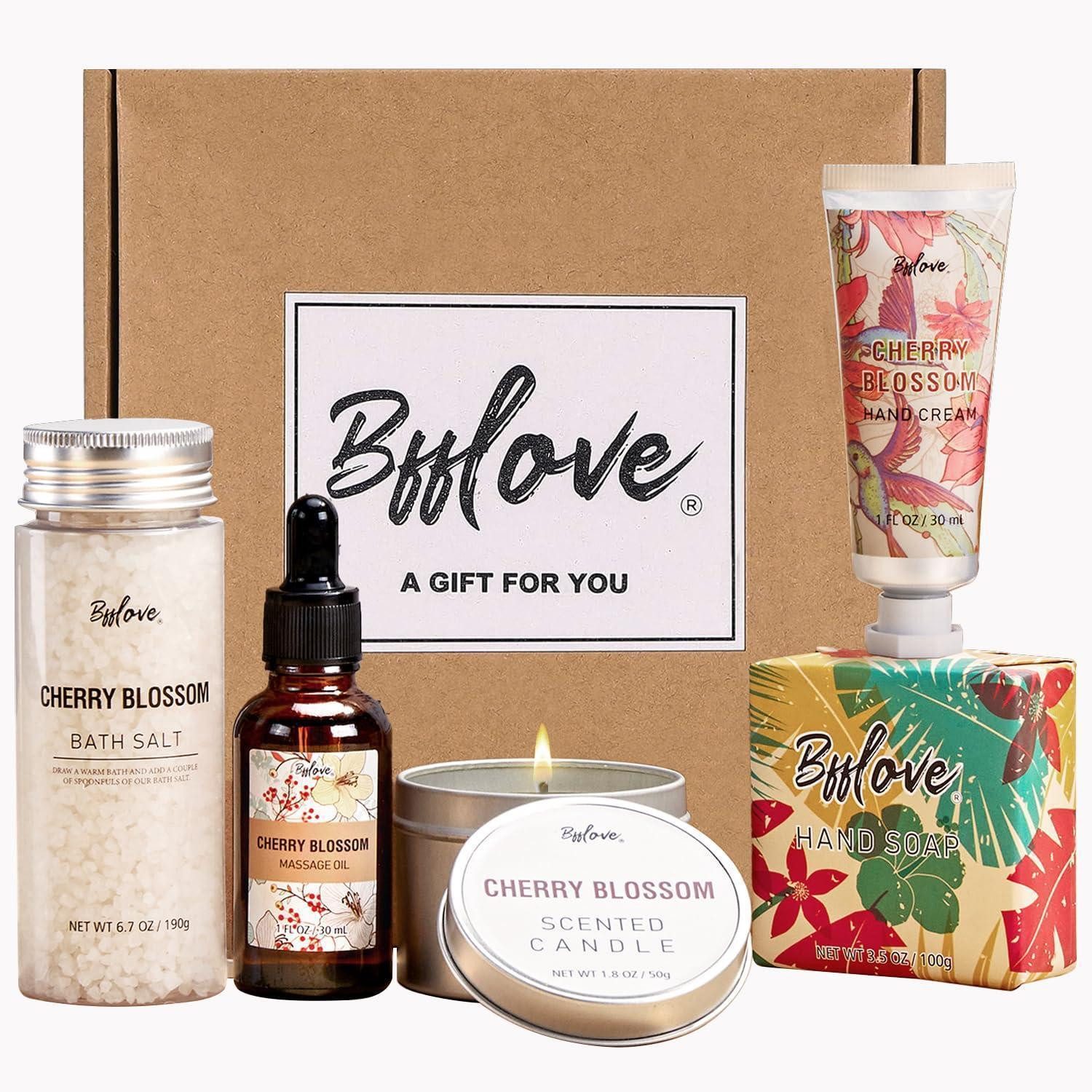 LuxusKollektion Pflege-Geschenkbox Spa Geschenkset Kirschblütenbox 5-teilig für Frauen & Mütter