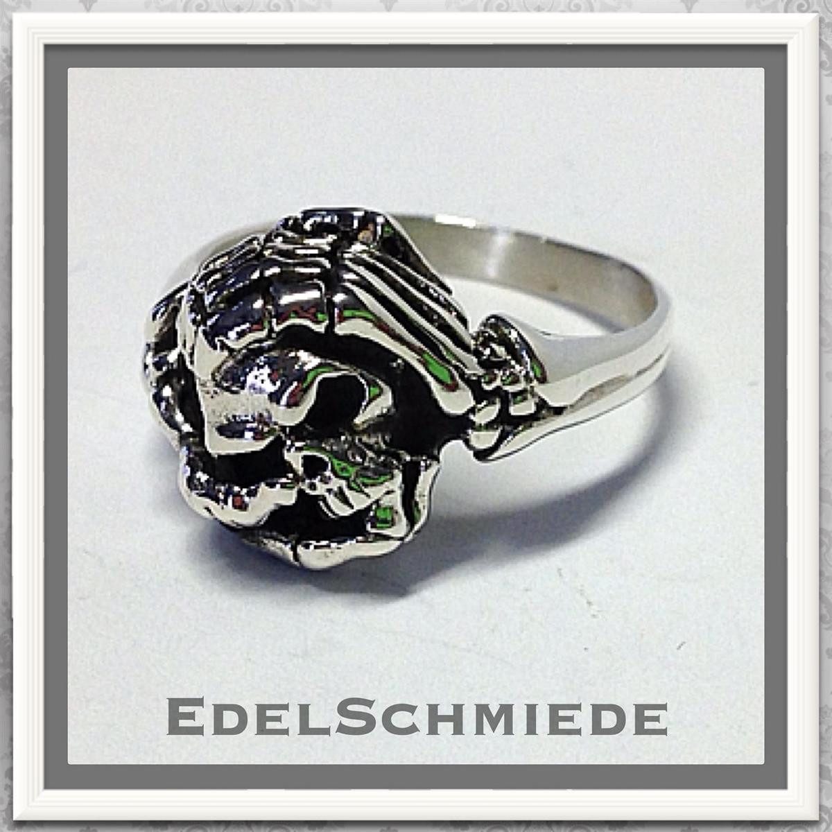 Silberring zarter Silberring Totenkopf 925 Silber Größe 69