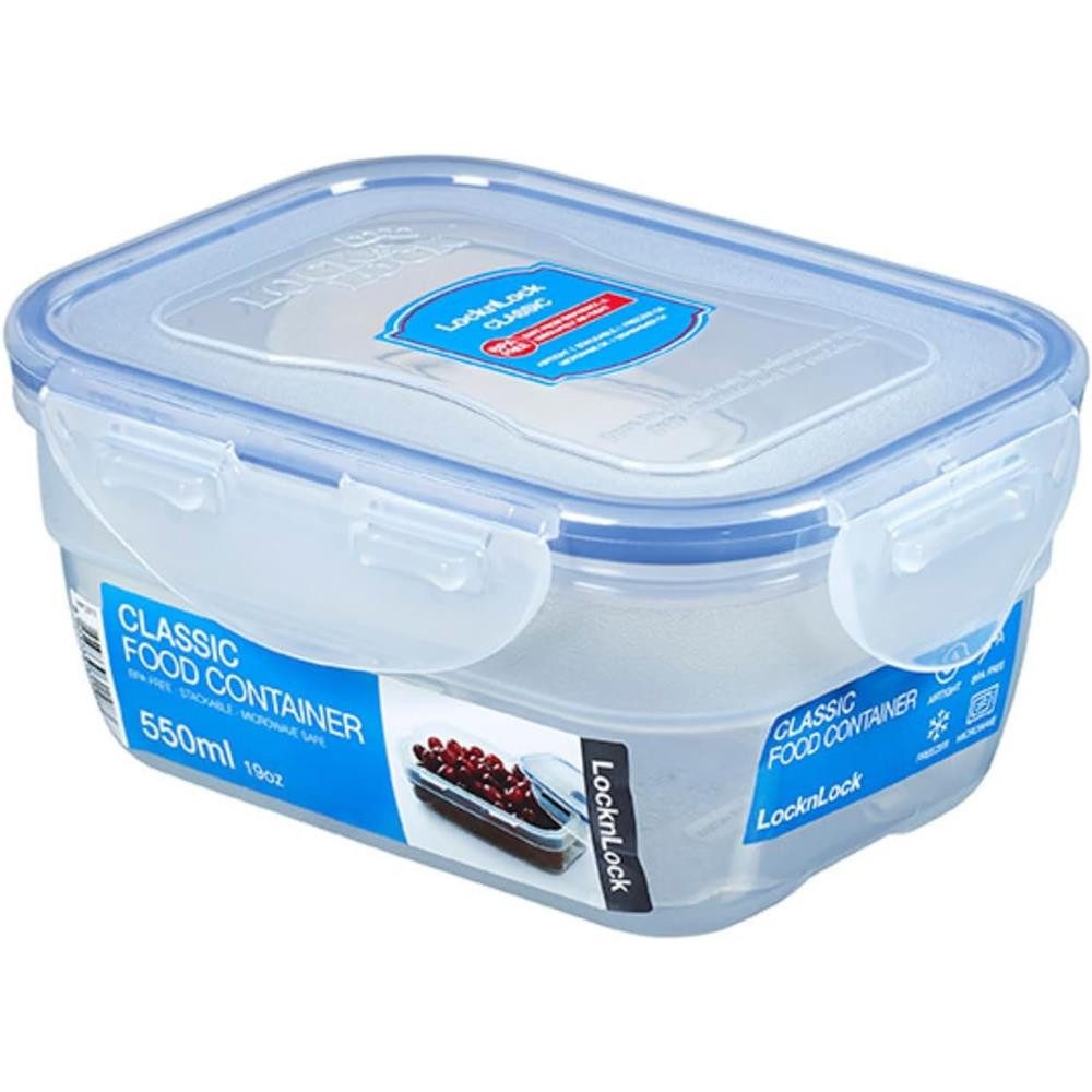 LocknLock Vorratsdose Classic Lebensmittelbox, Polypropylen, (1-tlg), 4-fach-Verschluss, Doppelkammer-Dichtung, stapelbar, gefriergeeignet