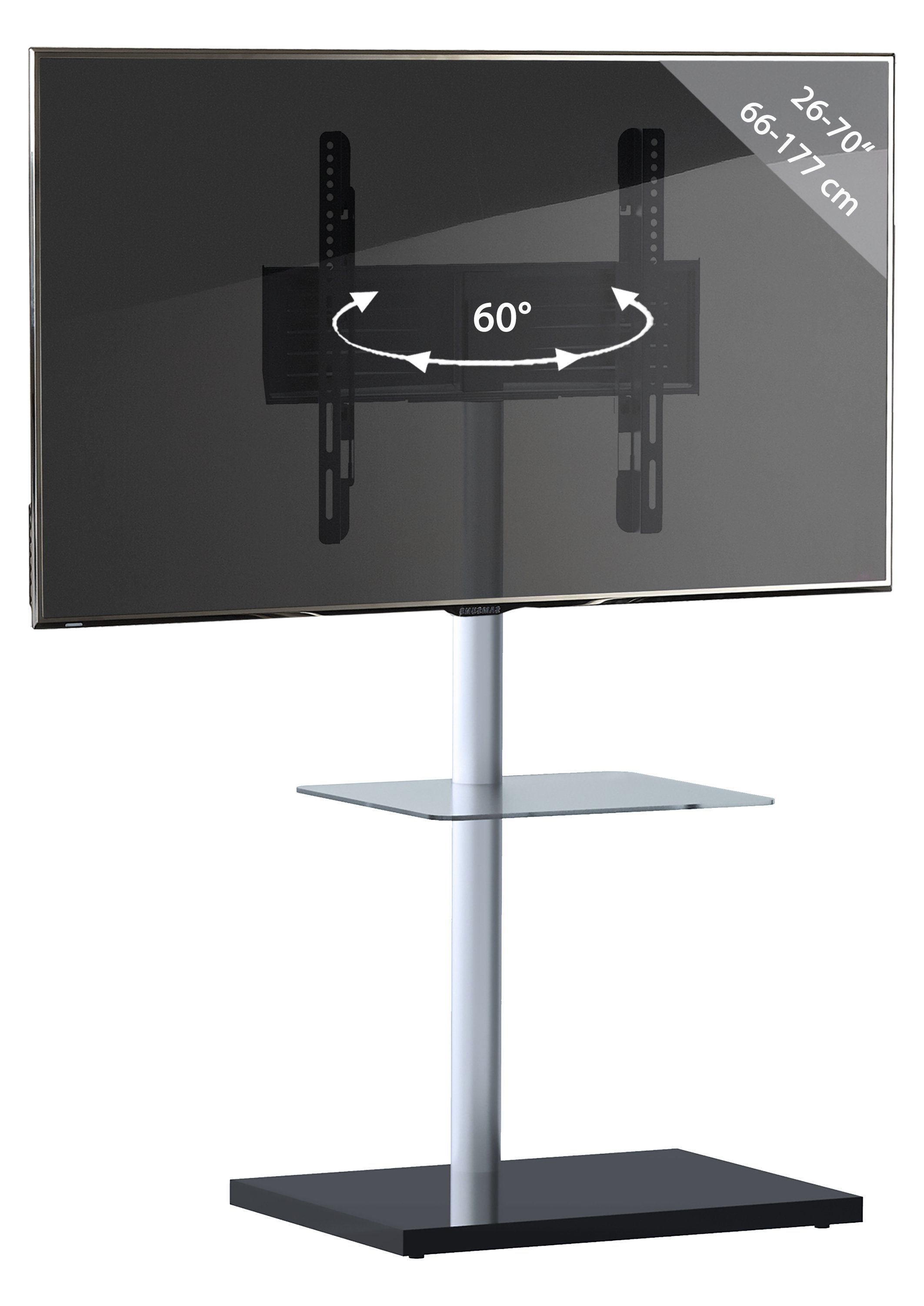 VCM TV-Ständer TV Standfuß Wohnzimmer Nalano H. 100 x B. 60 x T., (bis 70 Zoll, 1)