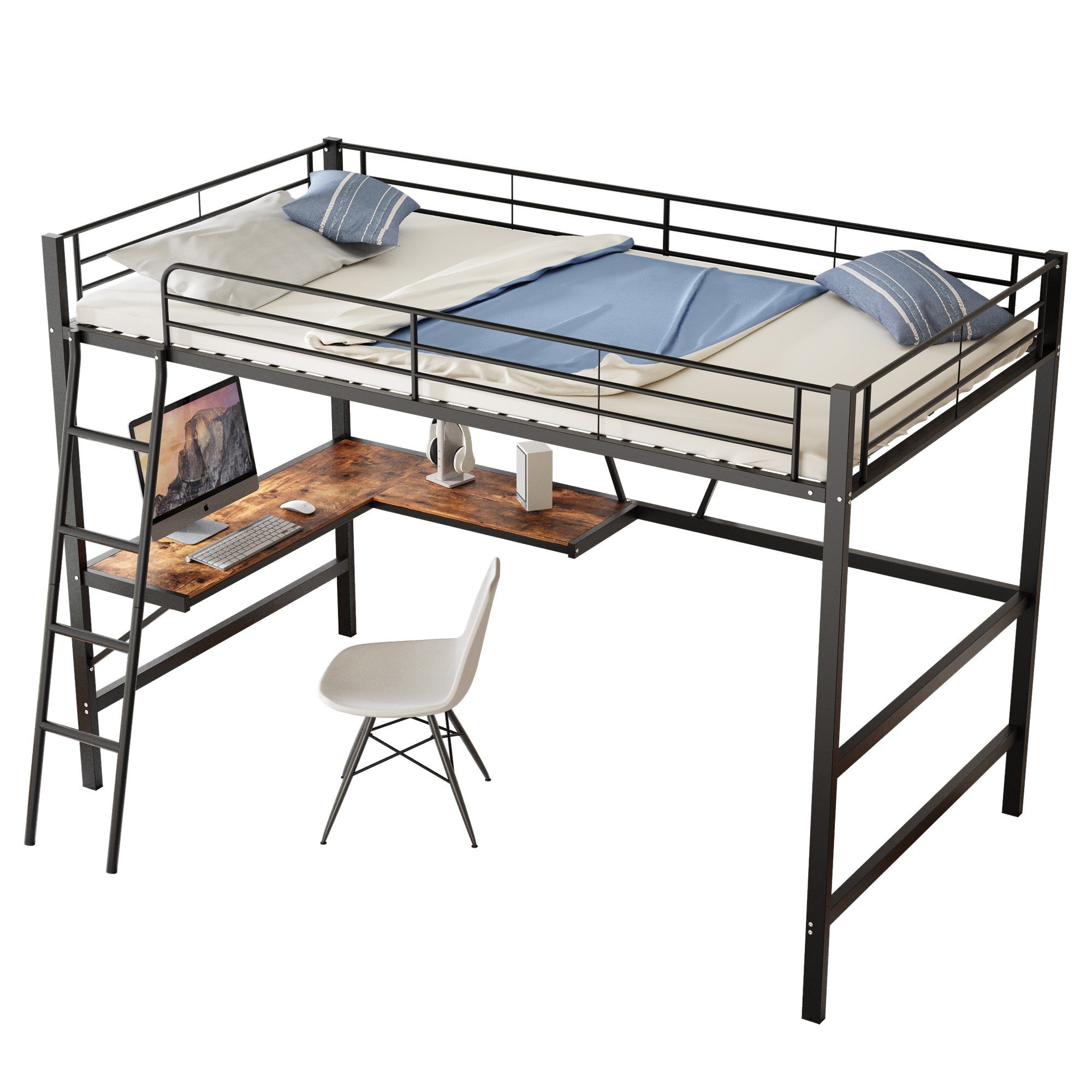 Ulife Hochbett Bettgestell Metallbett Eisenbett Jugendbett günstig online kaufen