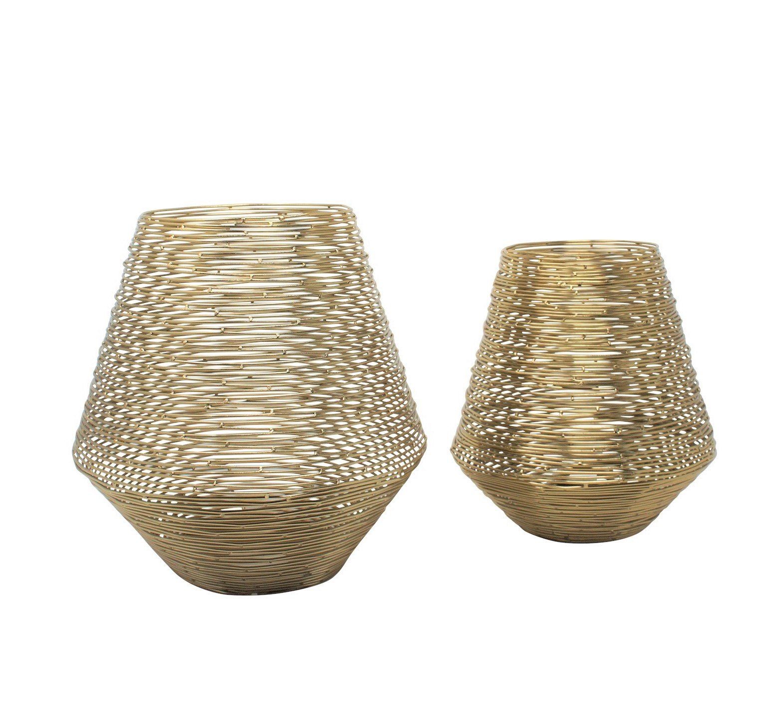 LaLe Living Kerzenlaterne Laterne Elio in Gold, 2er Set, filigranes Design (2er-Set), aus Eisen