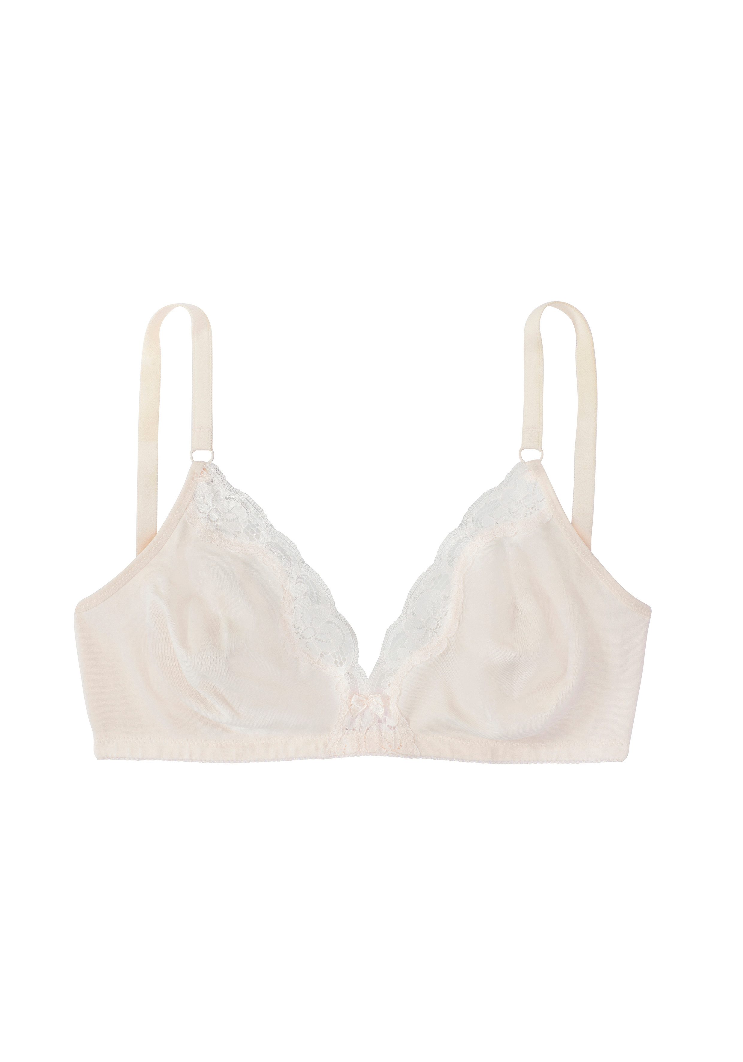petite fleur Bralette-BH (Packung, 2 Stück) ohne Bügel aus Baumwolle mit Spitze