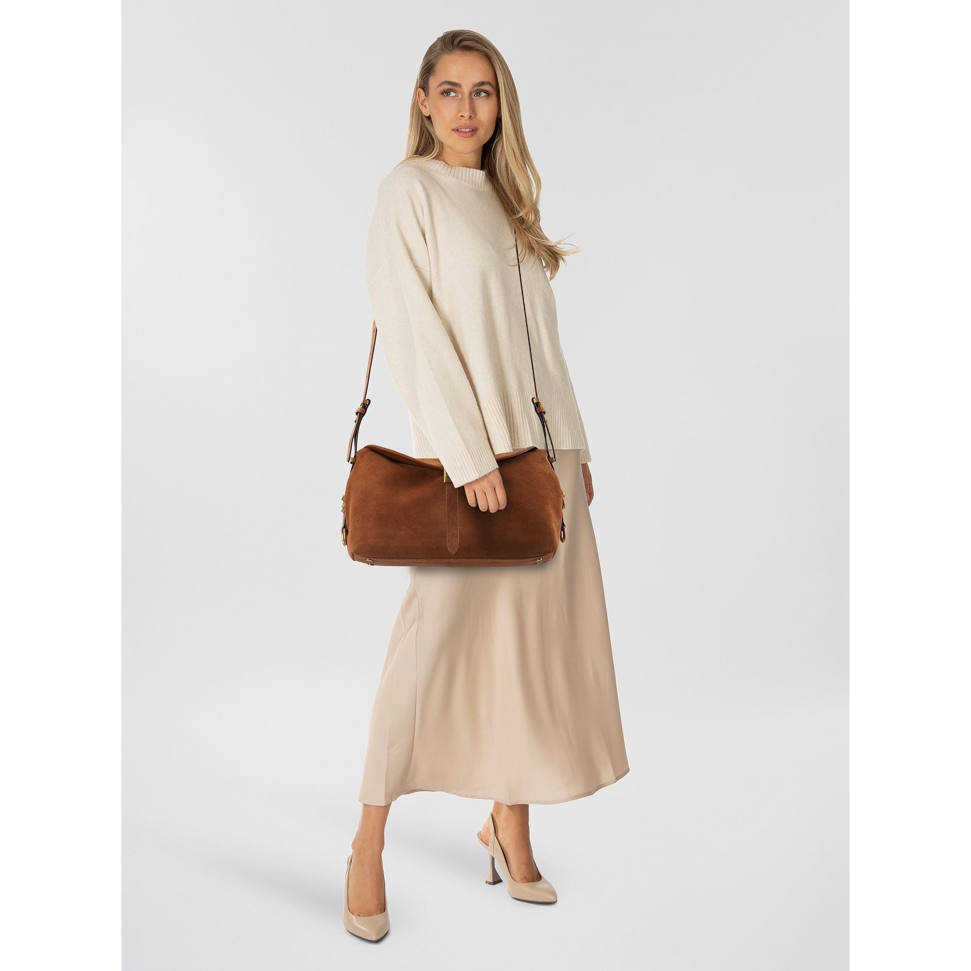 PINKO Schultertasche Saddle Horizontal, Leder