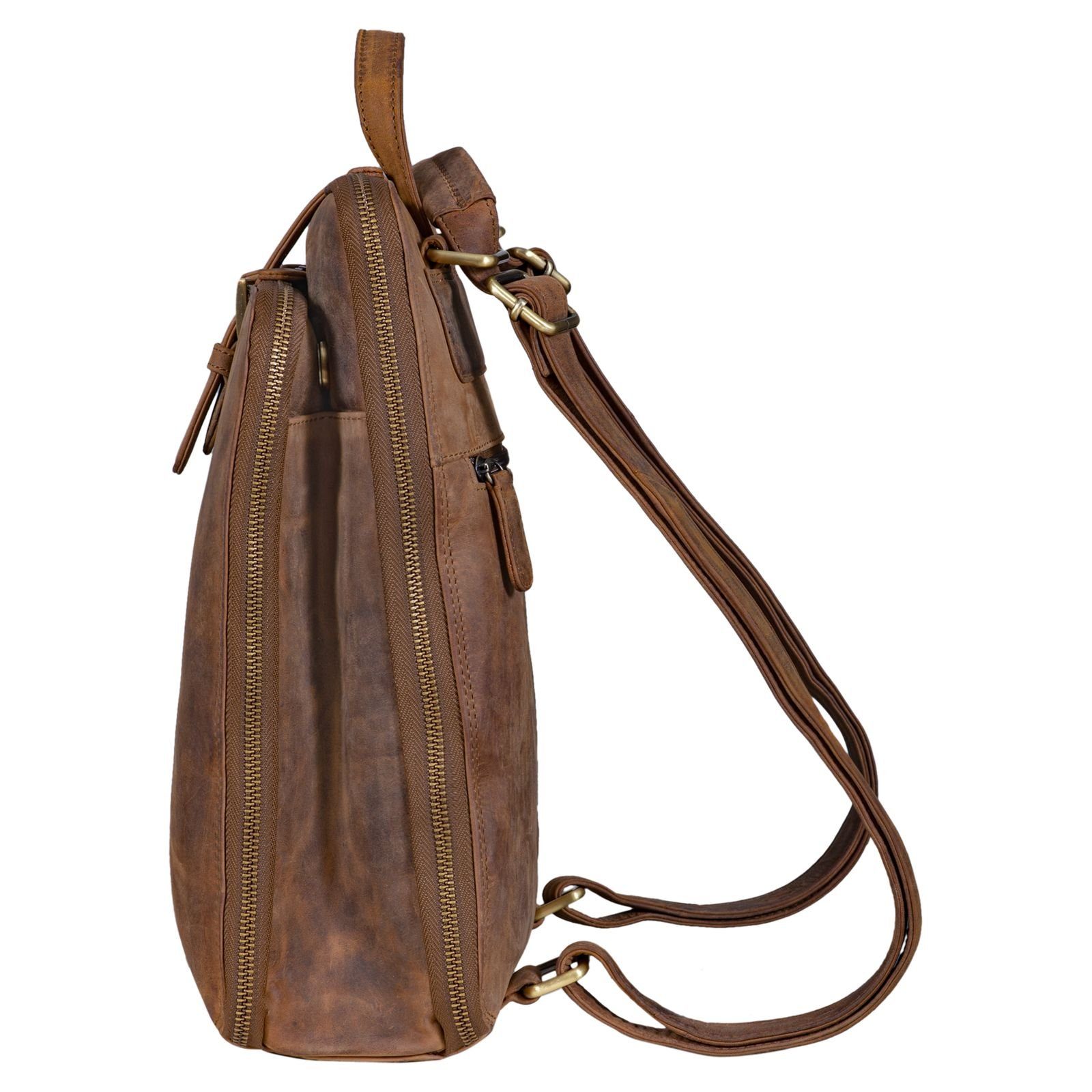 STILORD Notebook-Rucksack "Vienna" Rucksack Tasche aus Leder