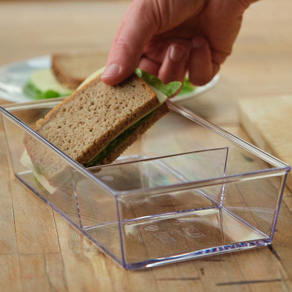 Ornamin Lunchbox Tiny Thomas Brotdose mit Fächern, Kunststoff, (1xSchale, 1xDeckel), l Made in Germany l 100% Recyclebar