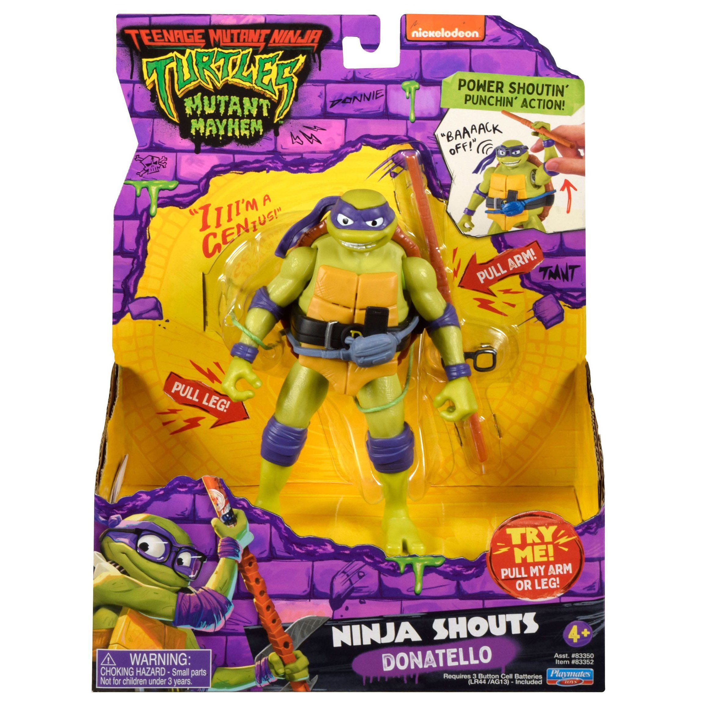Playmates Toys Actionfigur Mutant Mayhem 15cm Deluxe Figur, (inkl. Waffe im filmgetreuen Design), Deluxe Figur: Ninja Shouts Donatello
