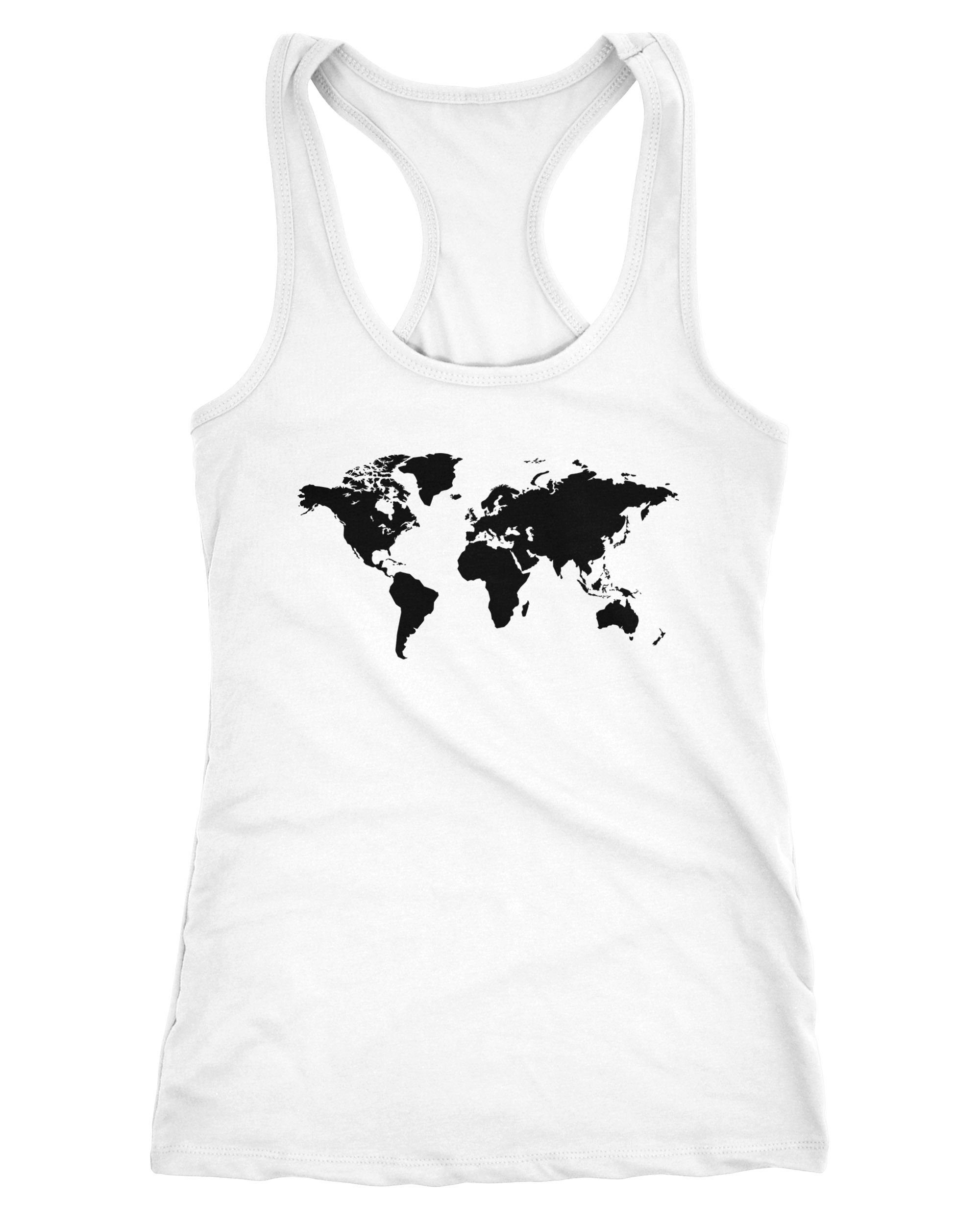 Neverless Tanktop Damen Tank Top Weltkarte günstig online kaufen