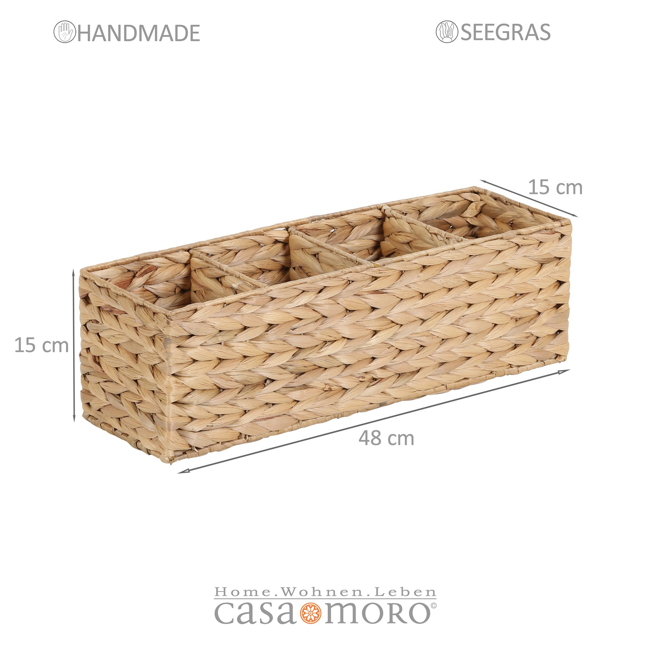Casa Moro Aufbewahrungskorb Aufbewahrungsbox Organizer rechteckig mit 4 Fäc günstig online kaufen