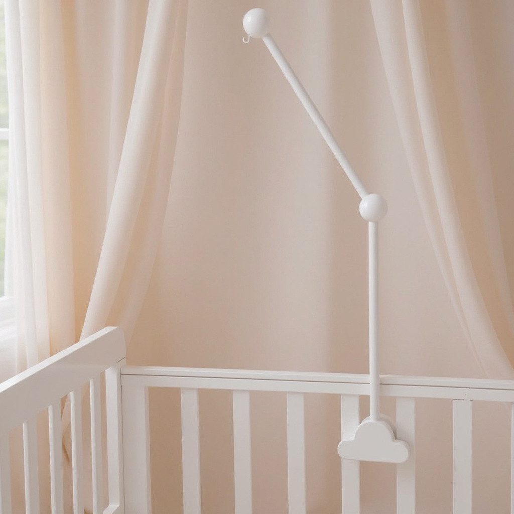 Zayno Mobile Mobilehalterung Wolke Weiß aus Holz 69cm, (Set, 1-tlg., Hervorragendes Geschenk zur Geburt), Unterstützt das Einschlafen deines Babys.