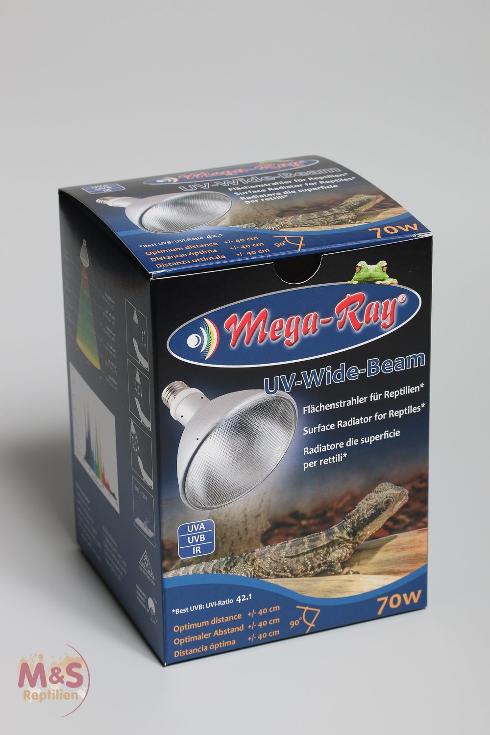 M&S Reptilien Terrarium Mega Ray HIDLampe (UVLampe) 70 Watt (Wide Beam / 90°Grad)